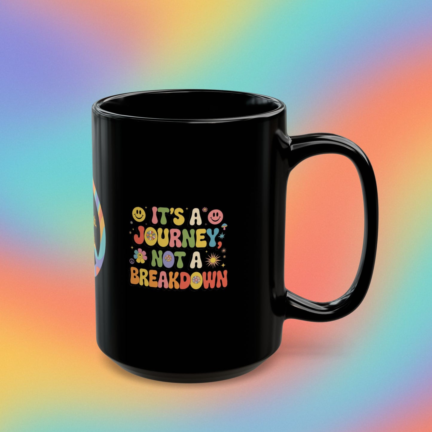 It's a Journey, Not a Breakdown 70s Mental Health Mug, Self-Care Gift - MySisterIsASurvivor