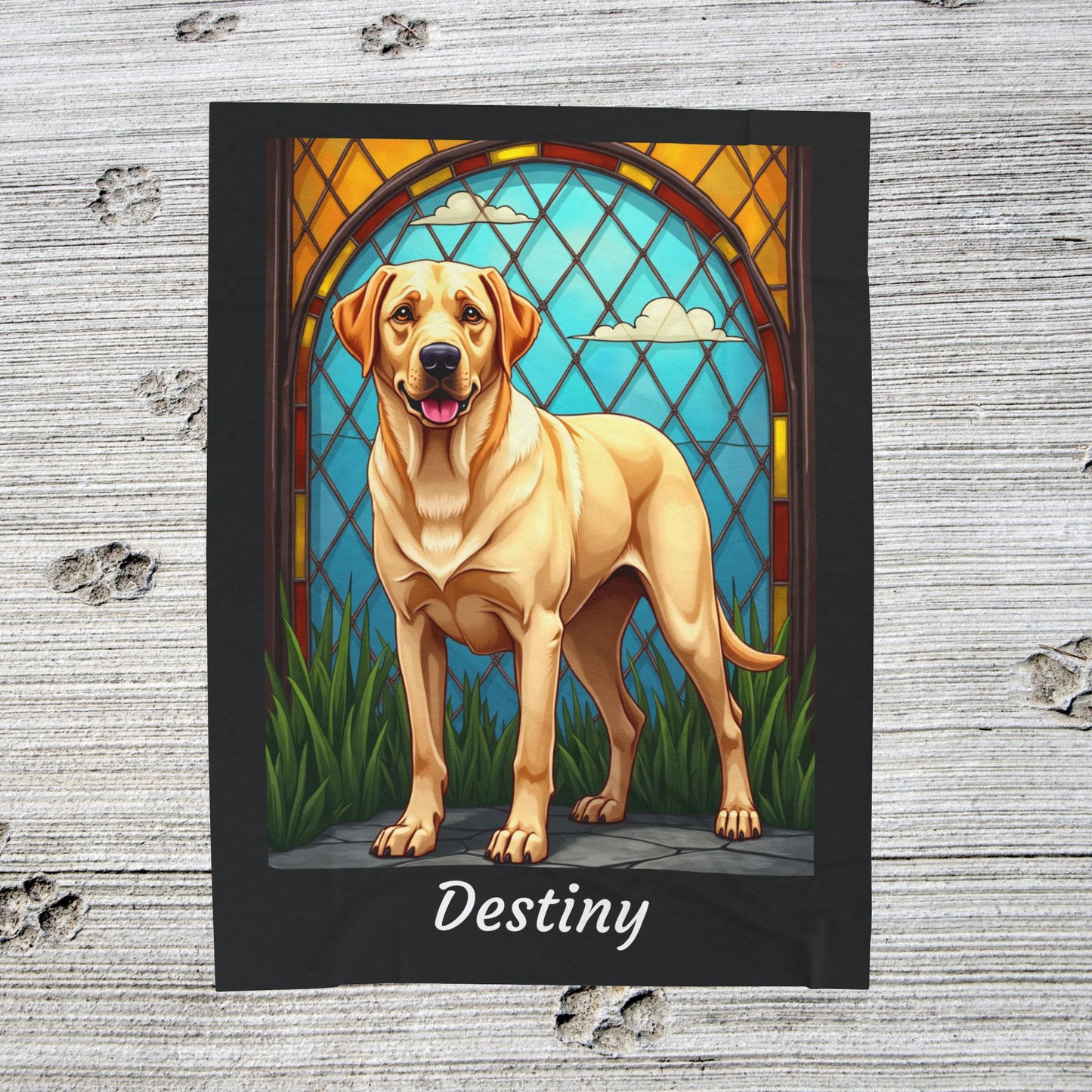 Labrador Retriever Yellow Coat Blanket, Velveteen Plush Custom Dog Lover Throw, Gift for Pet Owners