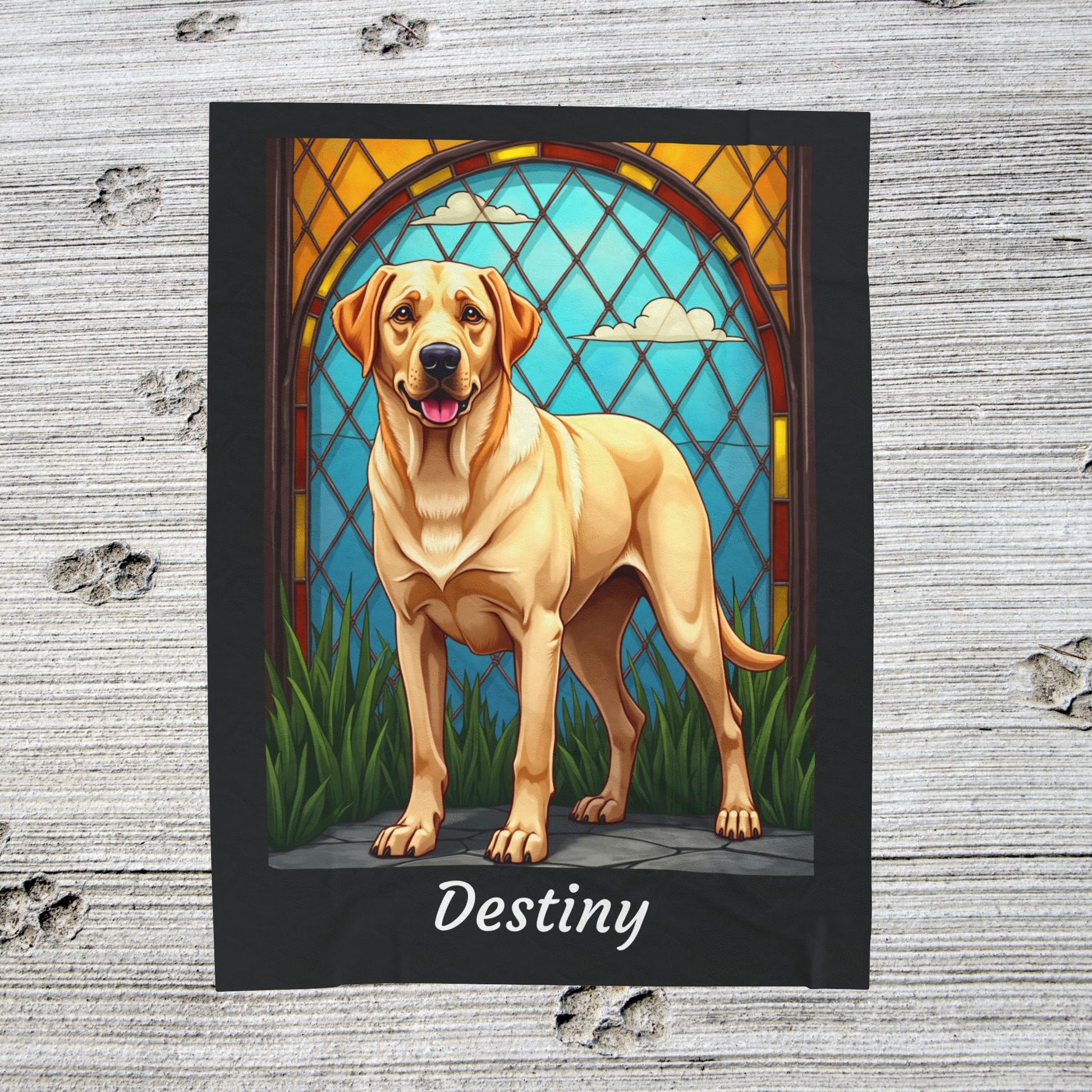 Labrador Retriever Yellow Coat Blanket, Velveteen Plush Custom Dog Lover Throw, Gift for Pet Owners