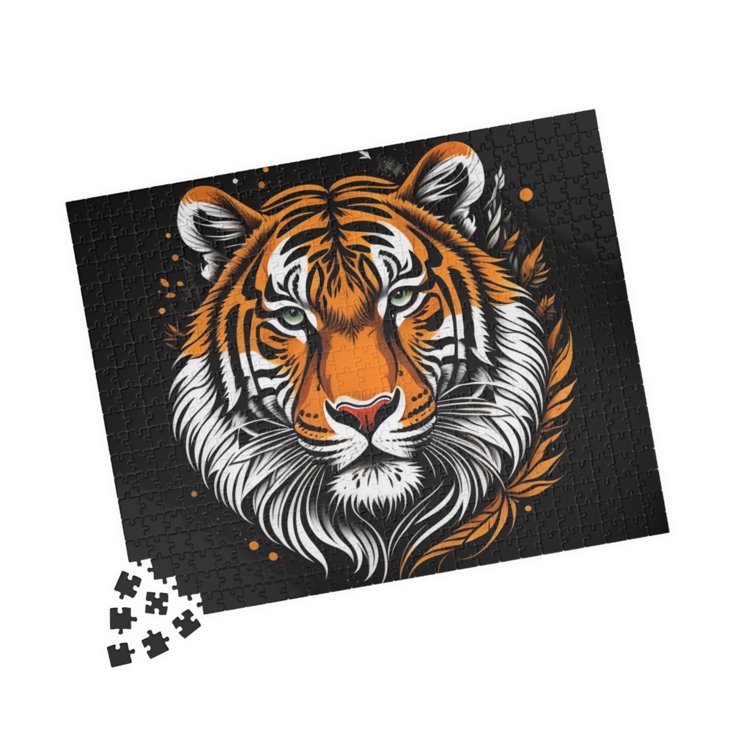 Bold tiger-themed puzzle featuring a powerful jungle cat design symbolizing strength, courage, and inner confidence