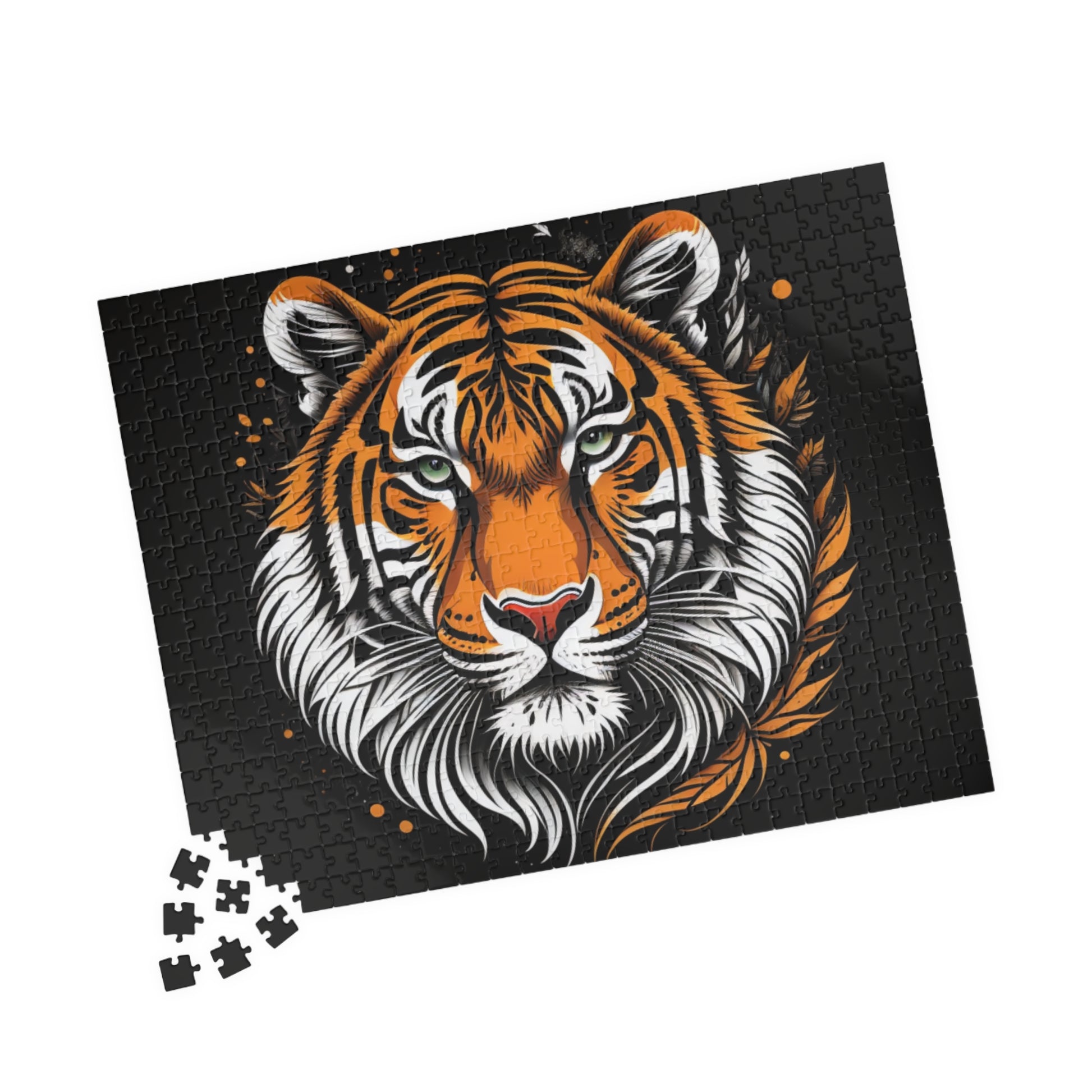 Bold tiger-themed puzzle featuring a powerful jungle cat design symbolizing strength, courage, and inner confidence