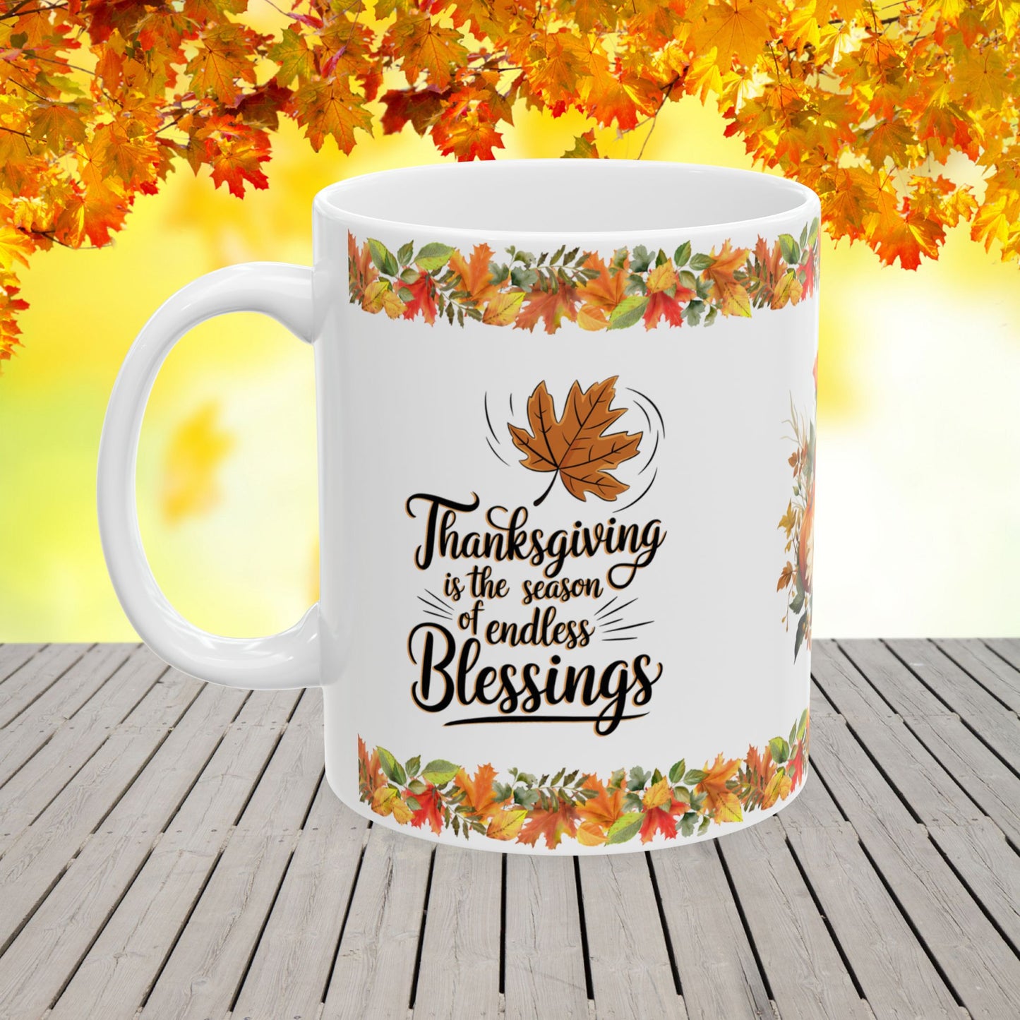 Thanksgiving Ceramic Mug for Endless Blessings and Gratitude in the Holiday Season