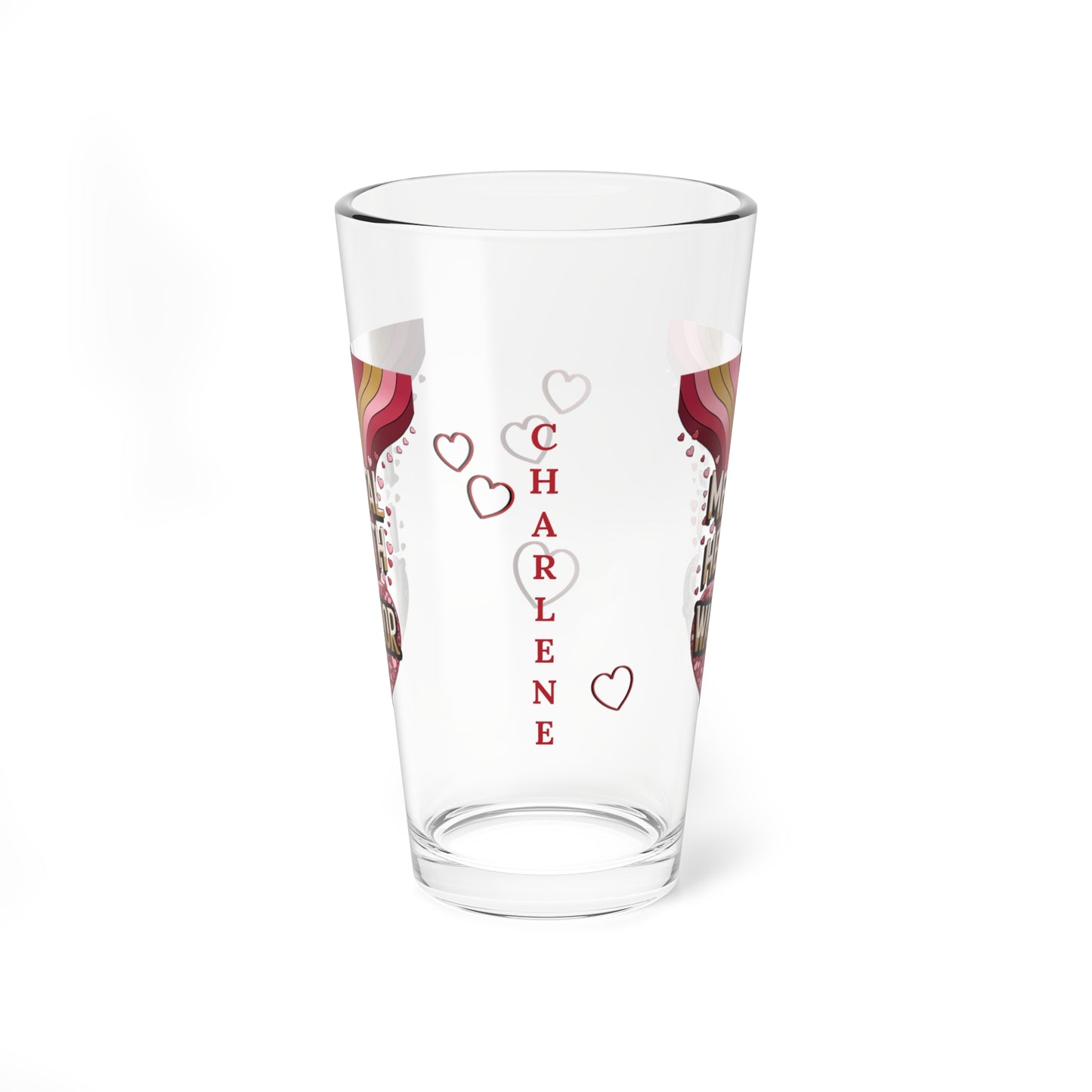 Mental Health Warrior: Personalized Valentine's Day Affirmation Pint Glass – Valentine's Day Self-Care Gift, Mindful Positivity Drinkware