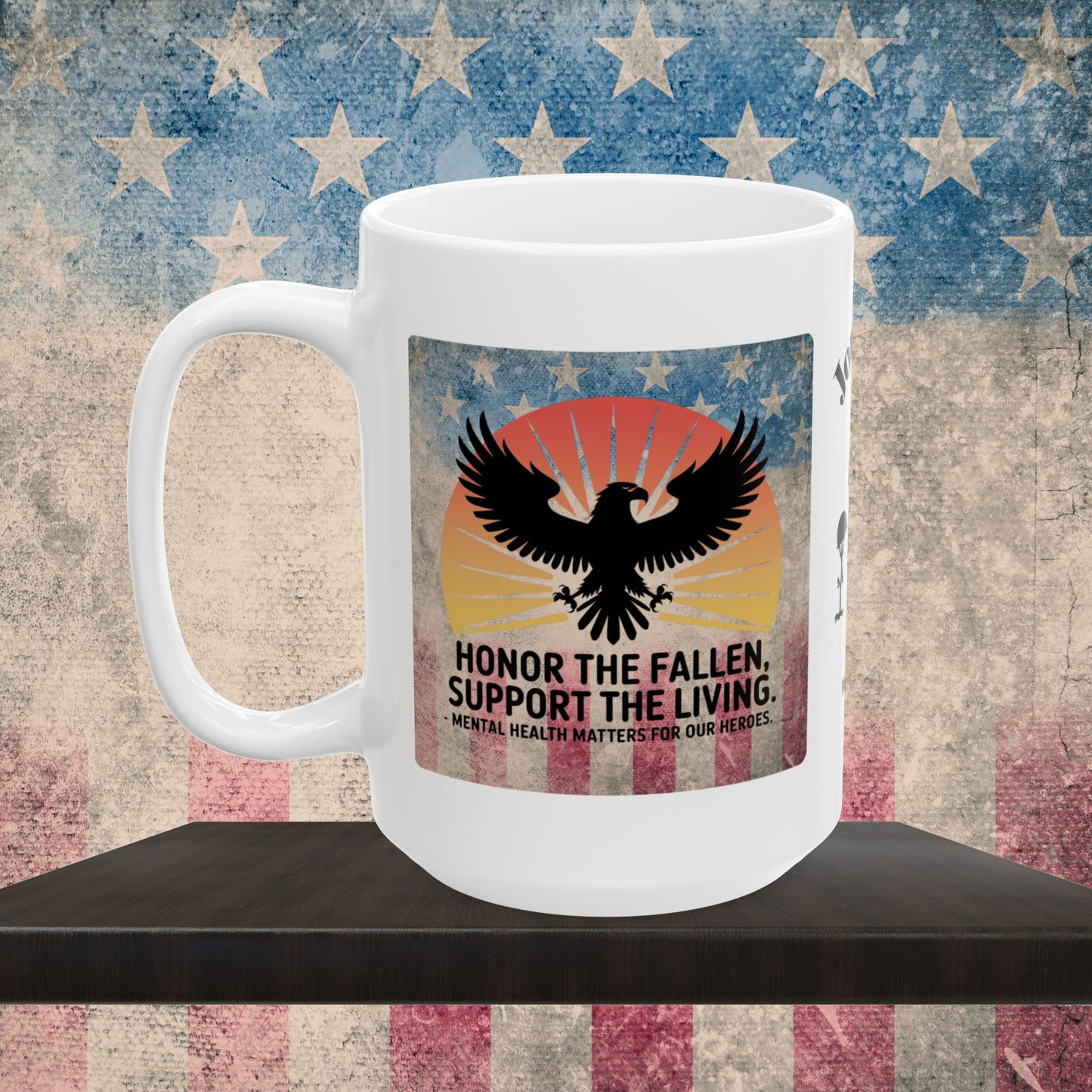 Personalized Memorial Day Mug - "Honor The Fallen, Support The Living" PTSD Support Tribute