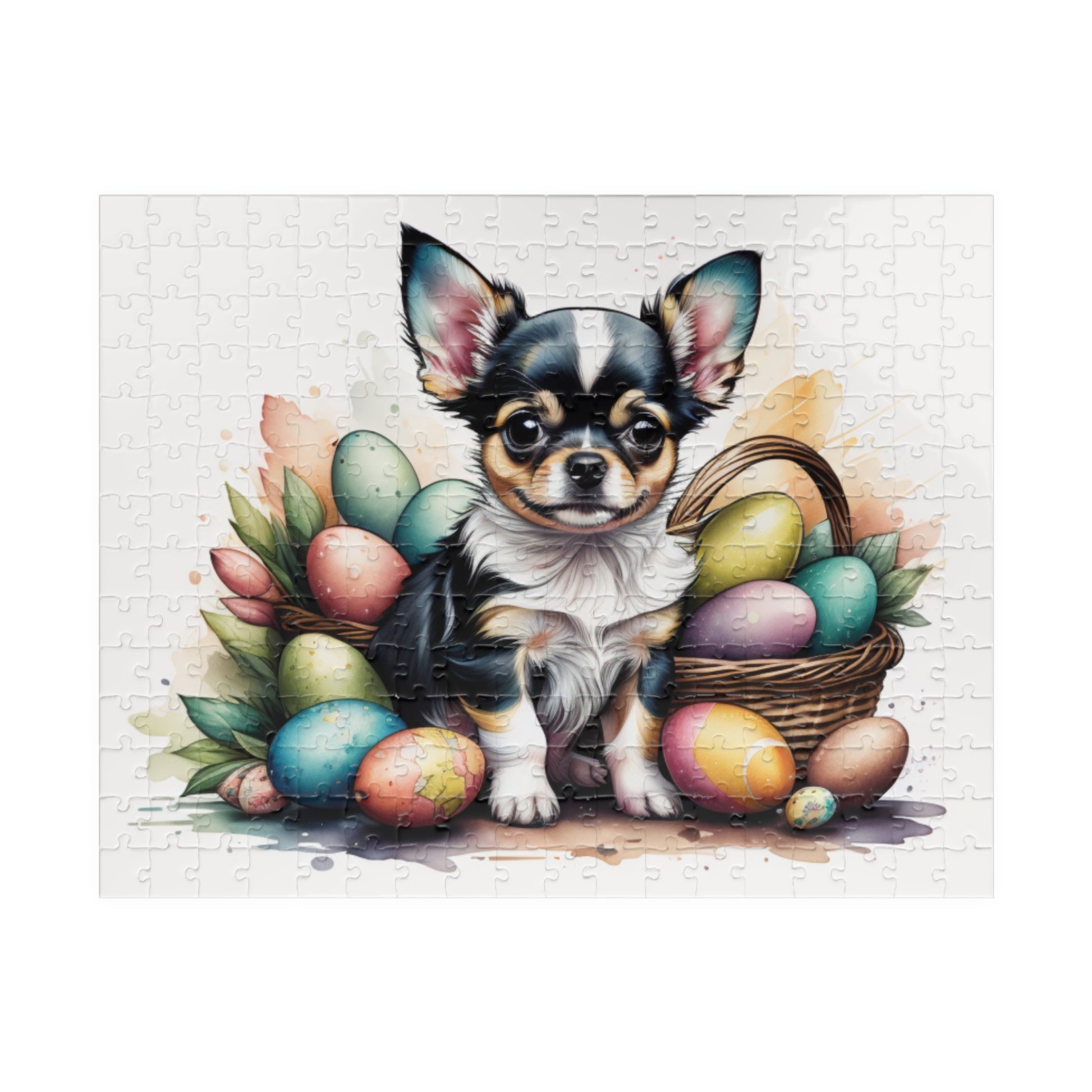 Chihuahua (Blue Tri) Easter Puppy Puzzle - Dog Lovers, Mental Health Benefits, Holiday Fun, Mindfulness, Stress Relief, Festive Gift
