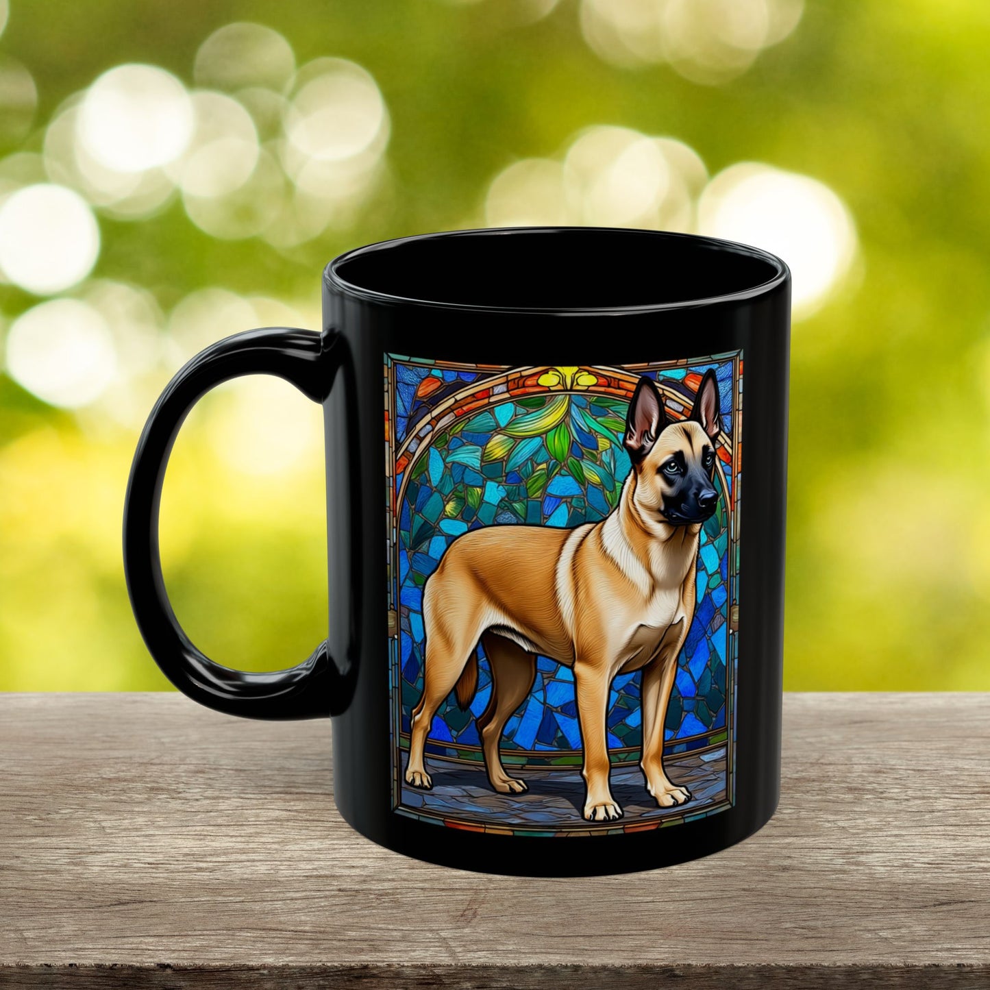 Cream sable Belgian Malinois personalized name mug gift