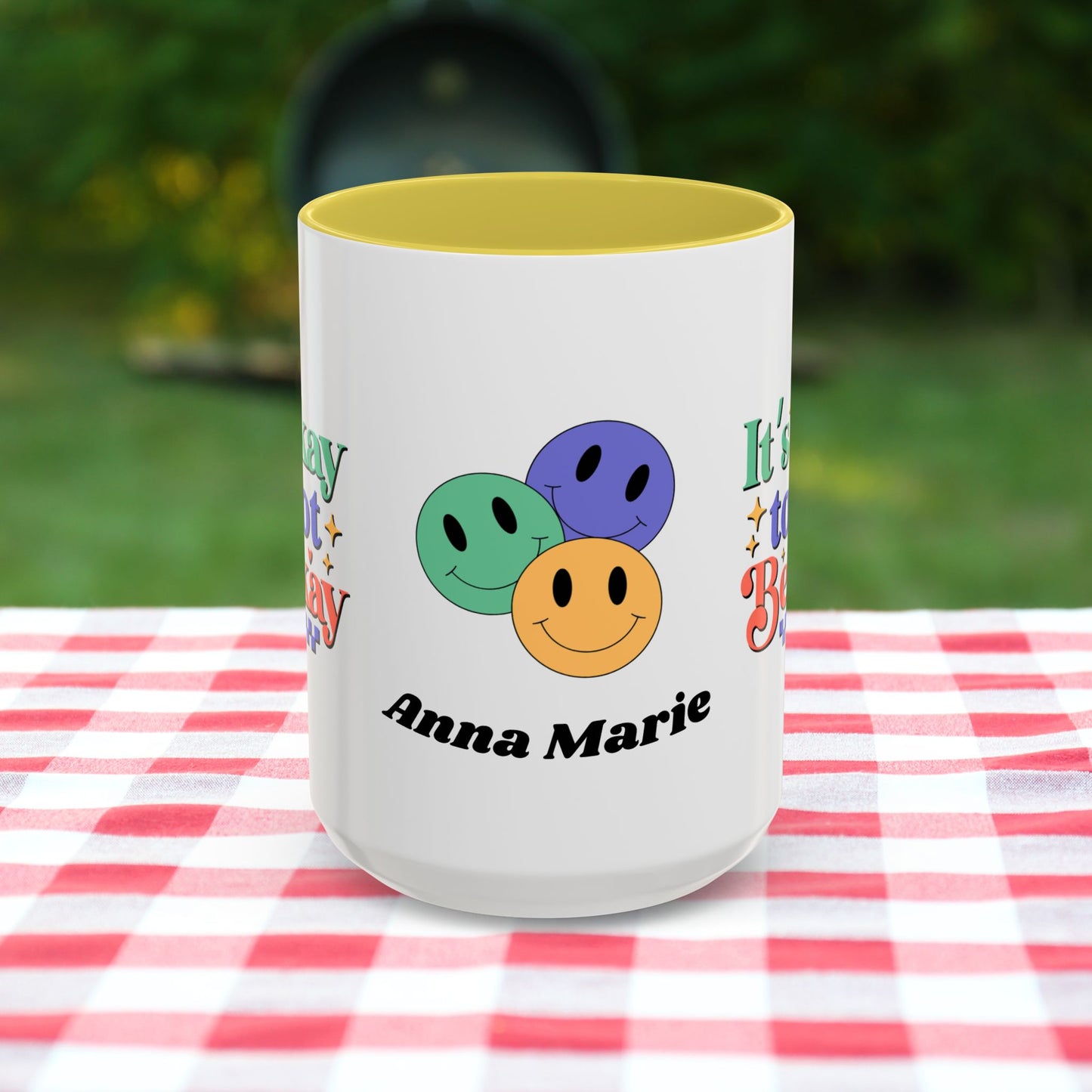 It’s Okay to Not Be Okay - Custom Retro Mental Health Awareness Mug for Support & Emotional Strength