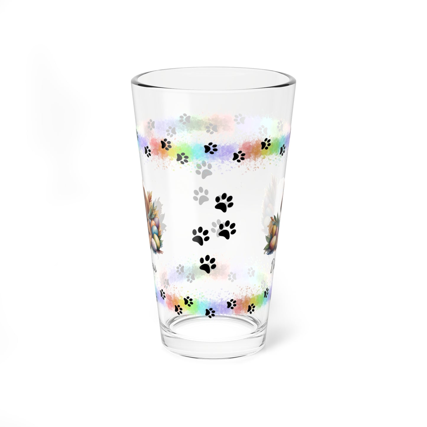 Bloodhound Personalized Easter Puppy 16oz Pint Glass - Custom Dog Design, Mental Health Gift, Easter Décor, and Festive Celebrations