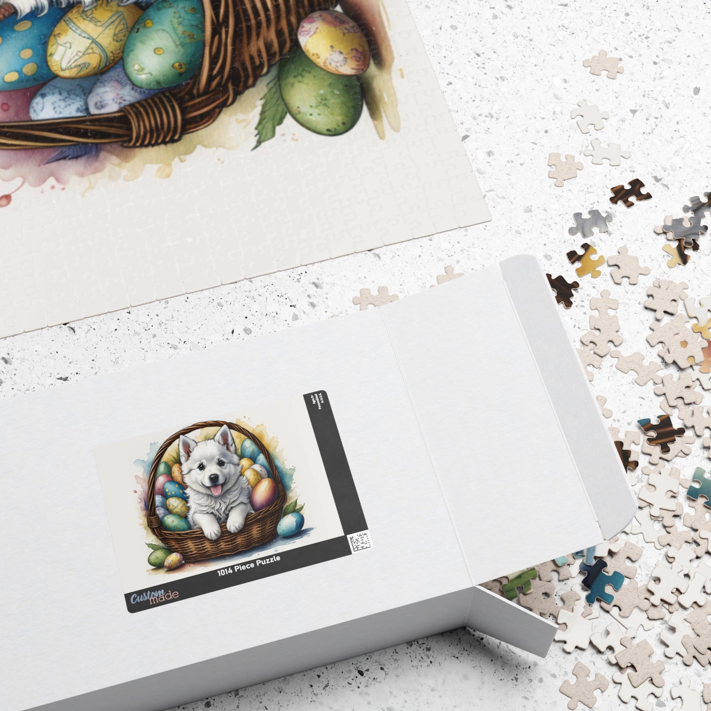 American Eskimo Easter Puppy Puzzle - Dog Lovers, Mental Health Benefits, Holiday Fun, Mindfulness, Stress Relief, Festive Gift