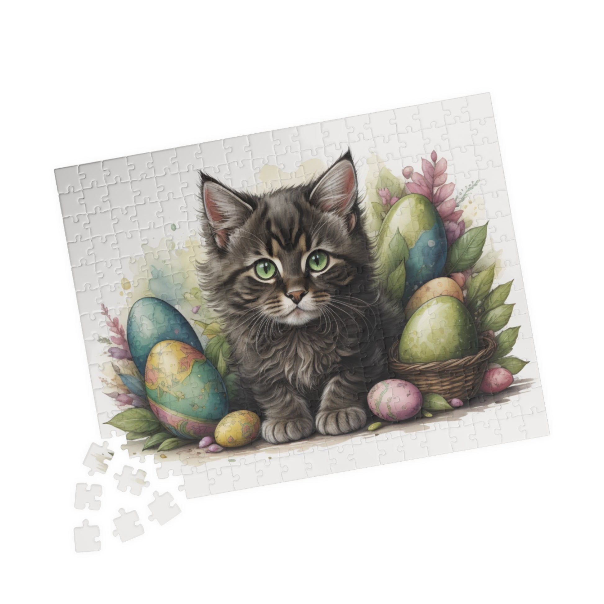 Maine Coon Easter Kitten Puzzle - Cat Lovers, Mental Health Benefits, Holiday Fun, Mindfulness, Stress Relief, Festive Gift