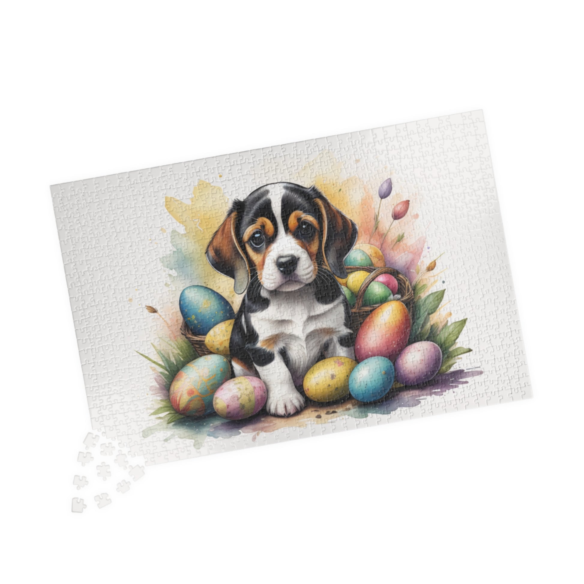 Beagle Easter Puppy Puzzle - Dog Lovers, Mental Health Benefits, Holiday Fun, Mindfulness, Stress Relief, Festive Gift