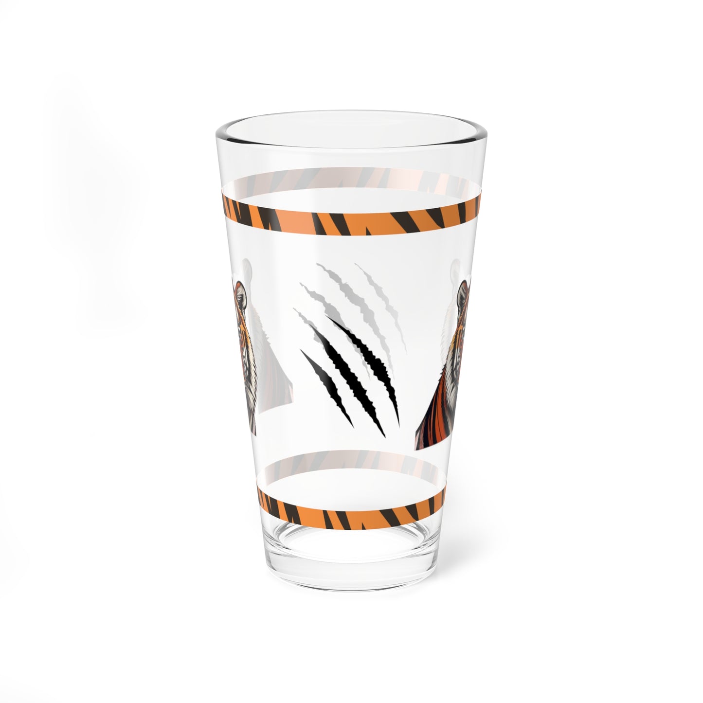 Strength Unleashed 16oz Tiger Pint Glass - Inspiring Strength, Courage, and Empowerment