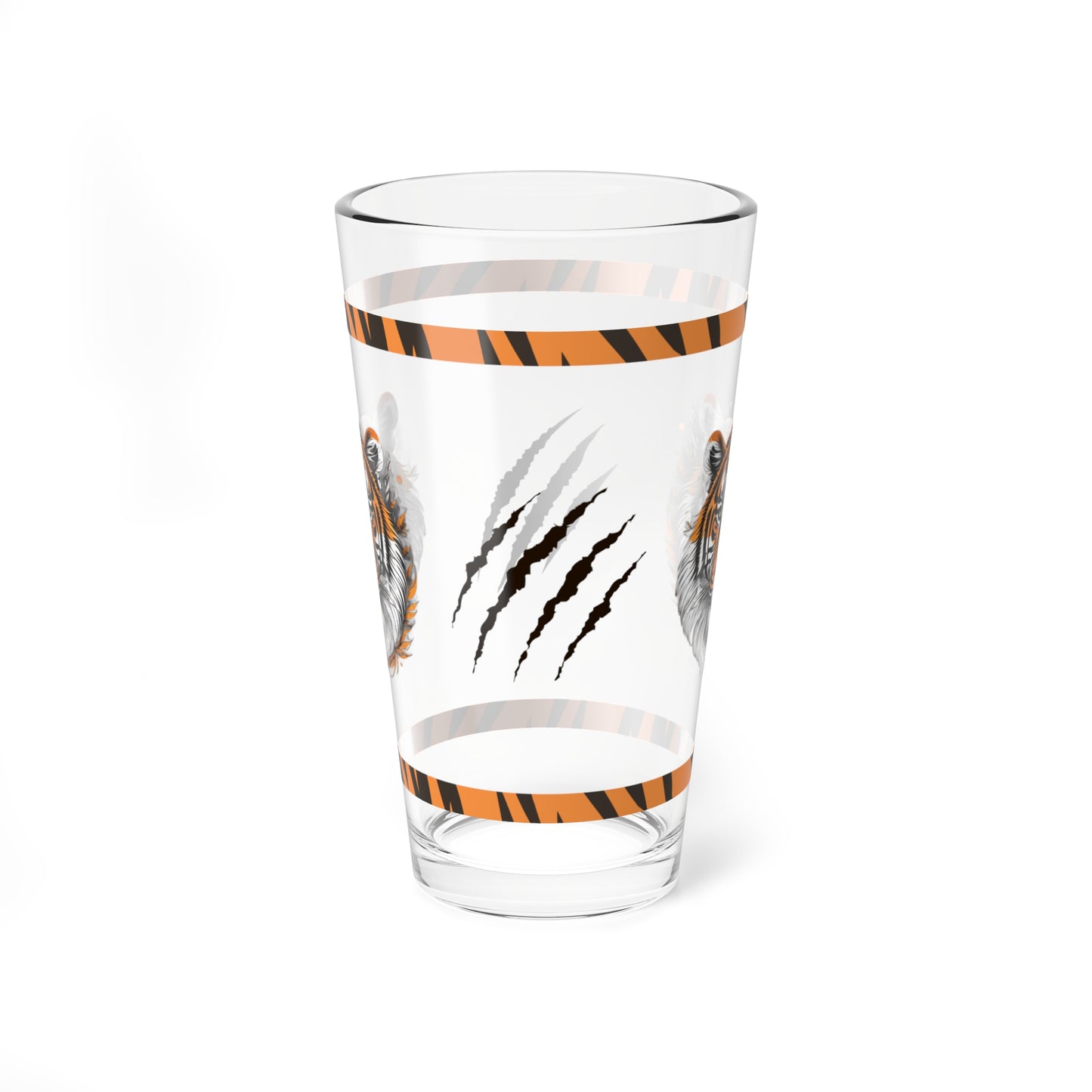 Bold Resilience 16oz Tiger Pint Glass - Inspiring Strength, Courage, and Empowerment