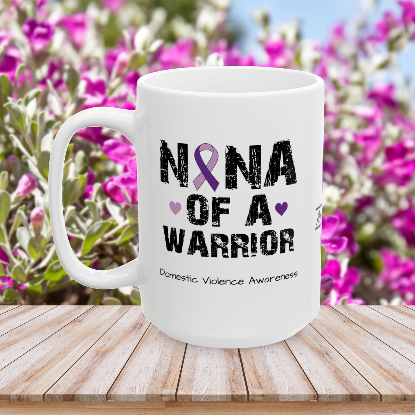 Nana of a Warrior mug - custom domestic violence awareness gift with heartwarming design