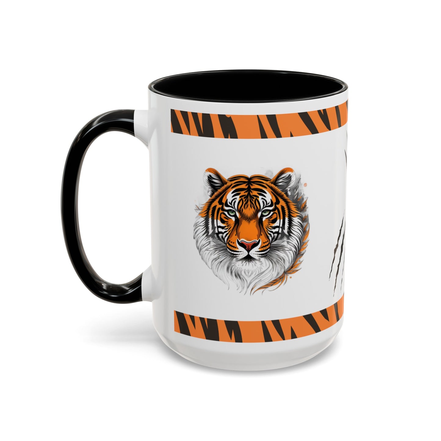 Bold Resilience: Tiger Accent Coffee Mug (11, 15oz)