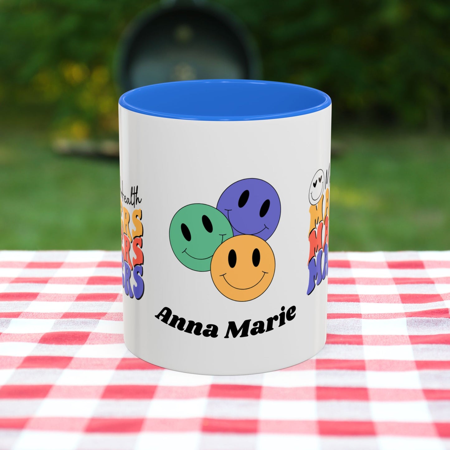 Mental Health Matters - Custom Retro Uplifting Mug for Mental Health Support & Emotional Well-Being