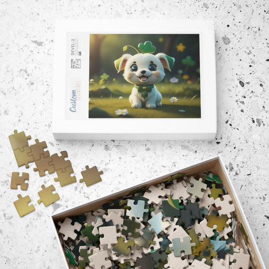Shop our gaelic gratitude puppy st patricks day mental health puzzle featuring the 1014 pcs (Horizontal) style option from MySisterIsASurvivor.