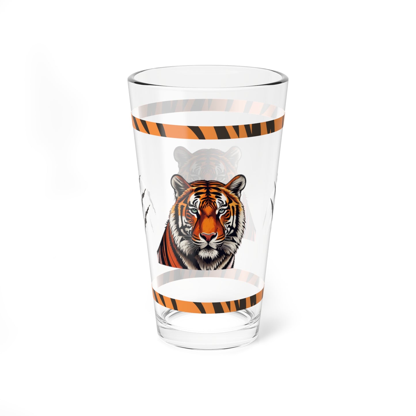 Strength Unleashed 16oz Tiger Pint Glass - Inspiring Strength, Courage, and Empowerment