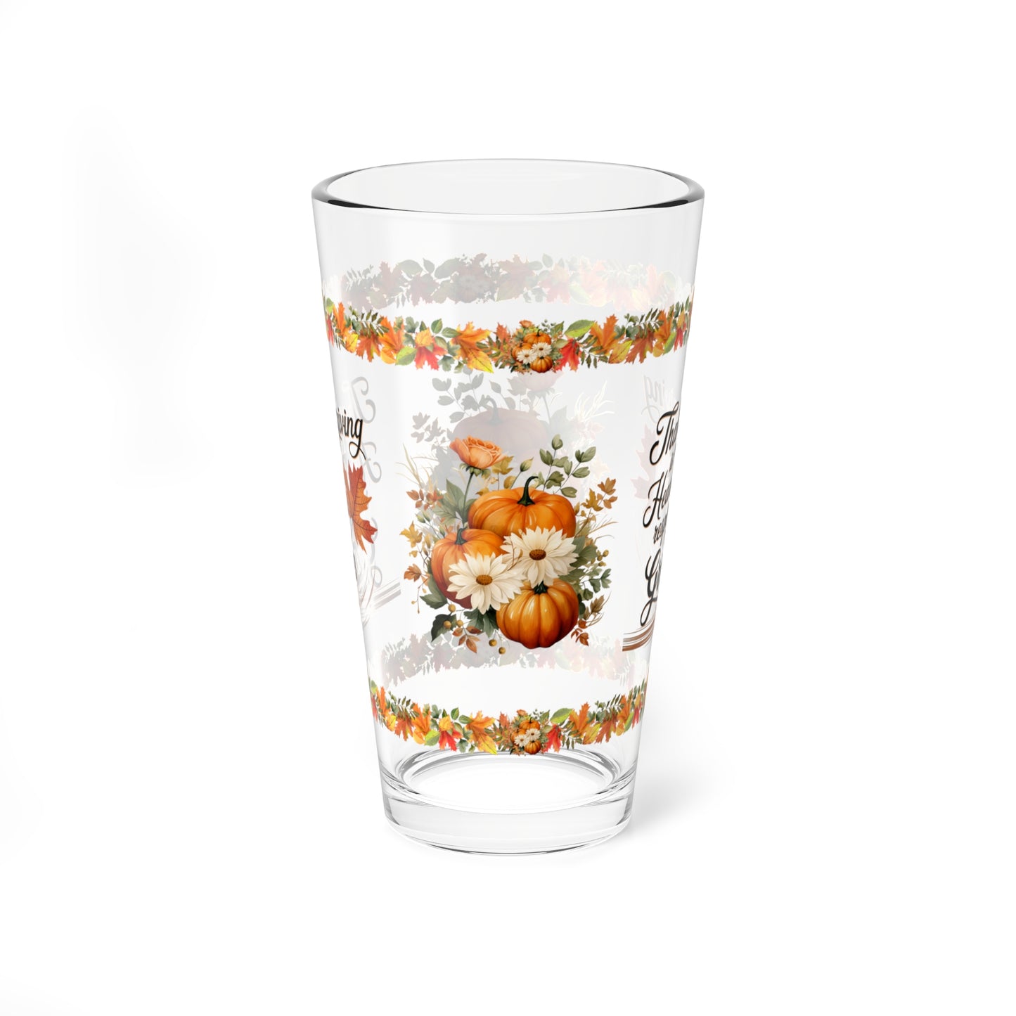 Thanksgiving Is The Heart's Response To Grace 16oz Thanksgiving Pint Glass - Gratitude, Positivity, and Self-Care Gift