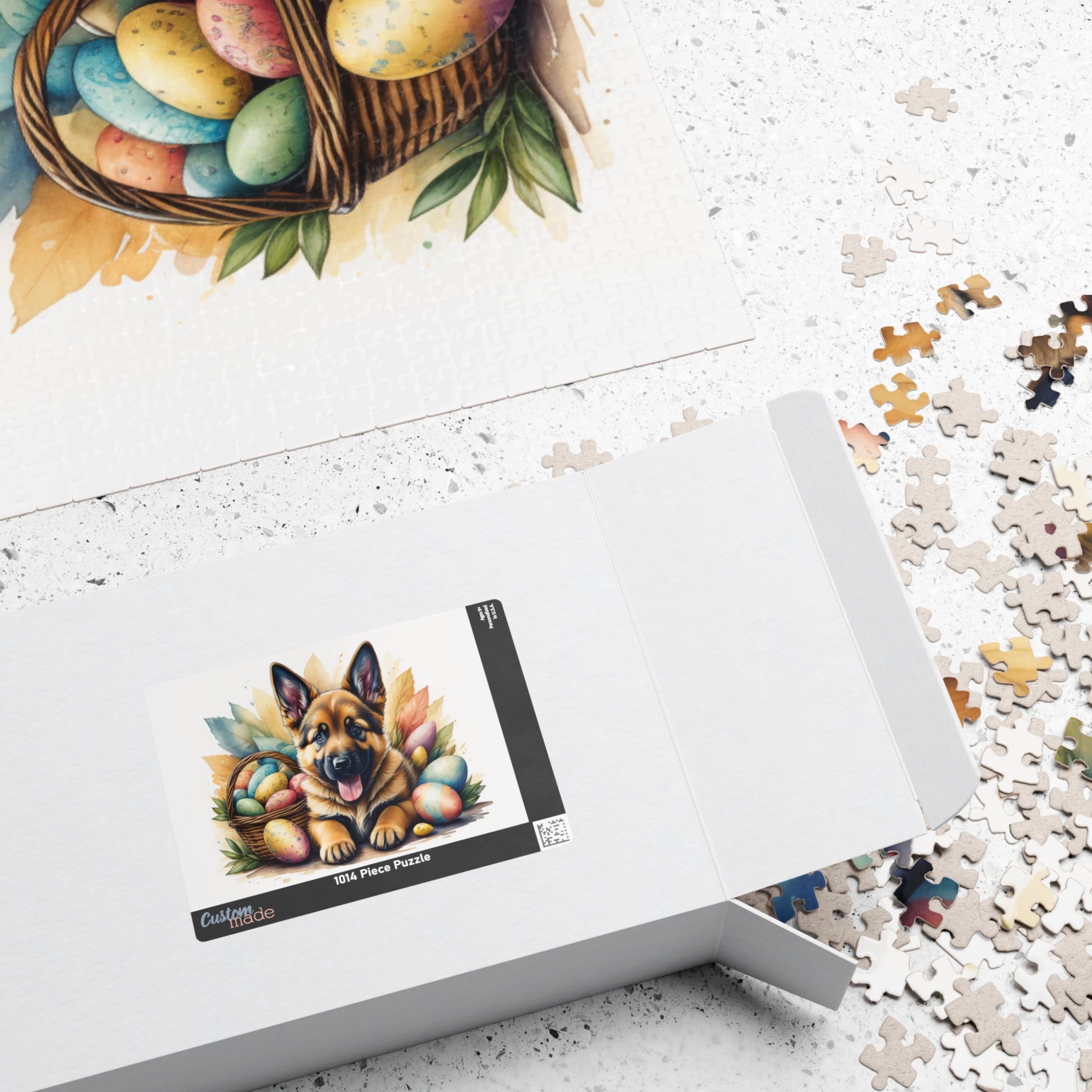 German Shepherd (Saddle) Easter Puppy Puzzle - Dog Lovers, Mental Health Benefits, Holiday Fun, Mindfulness, Stress Relief, Festive Gift