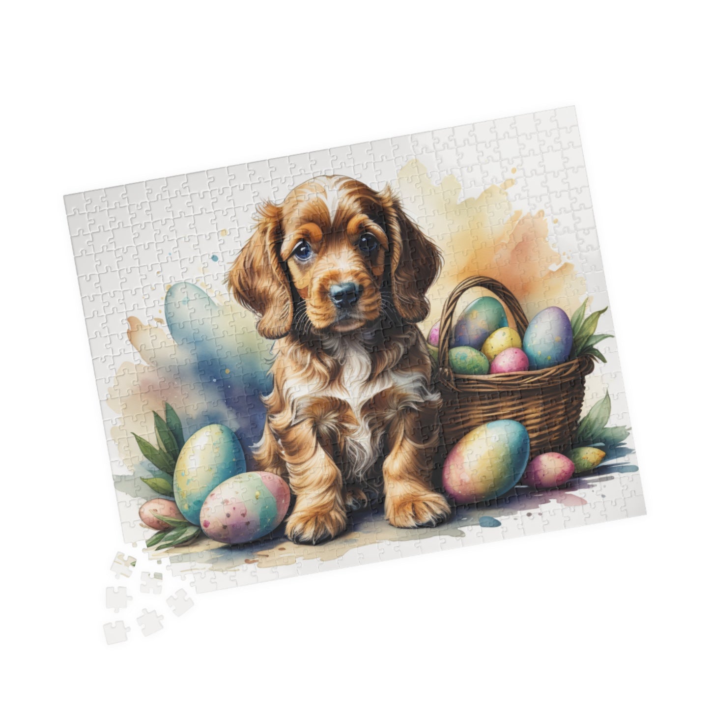 Cocker Spaniel (Golden) Easter Puppy Puzzle - Dog Lovers, Mental Health Benefits, Holiday Fun, Mindfulness, Stress Relief, Festive Gift
