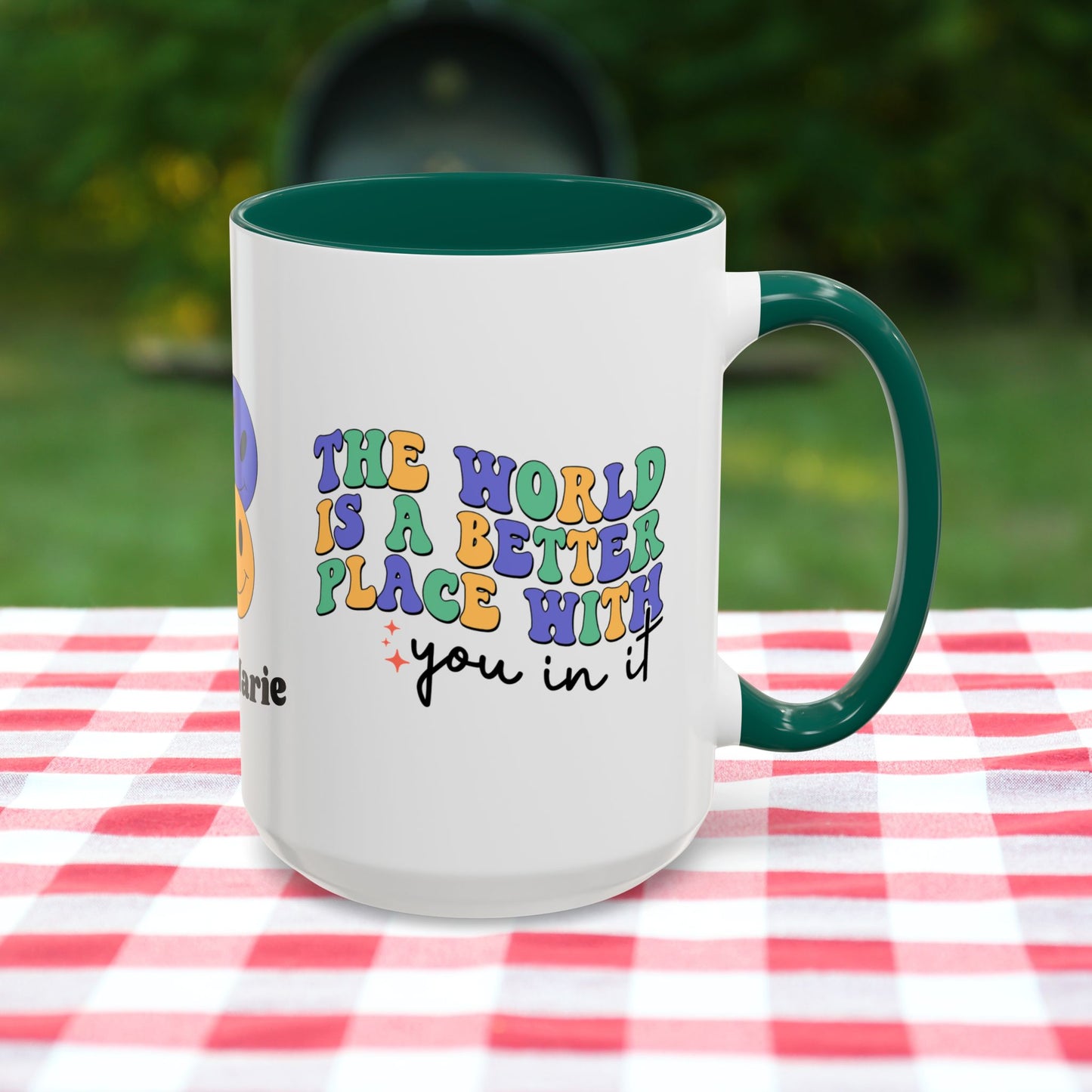The World is a Better Place with You in It - Custom Retro Inspirational Wellness Mug for Mental Health Support