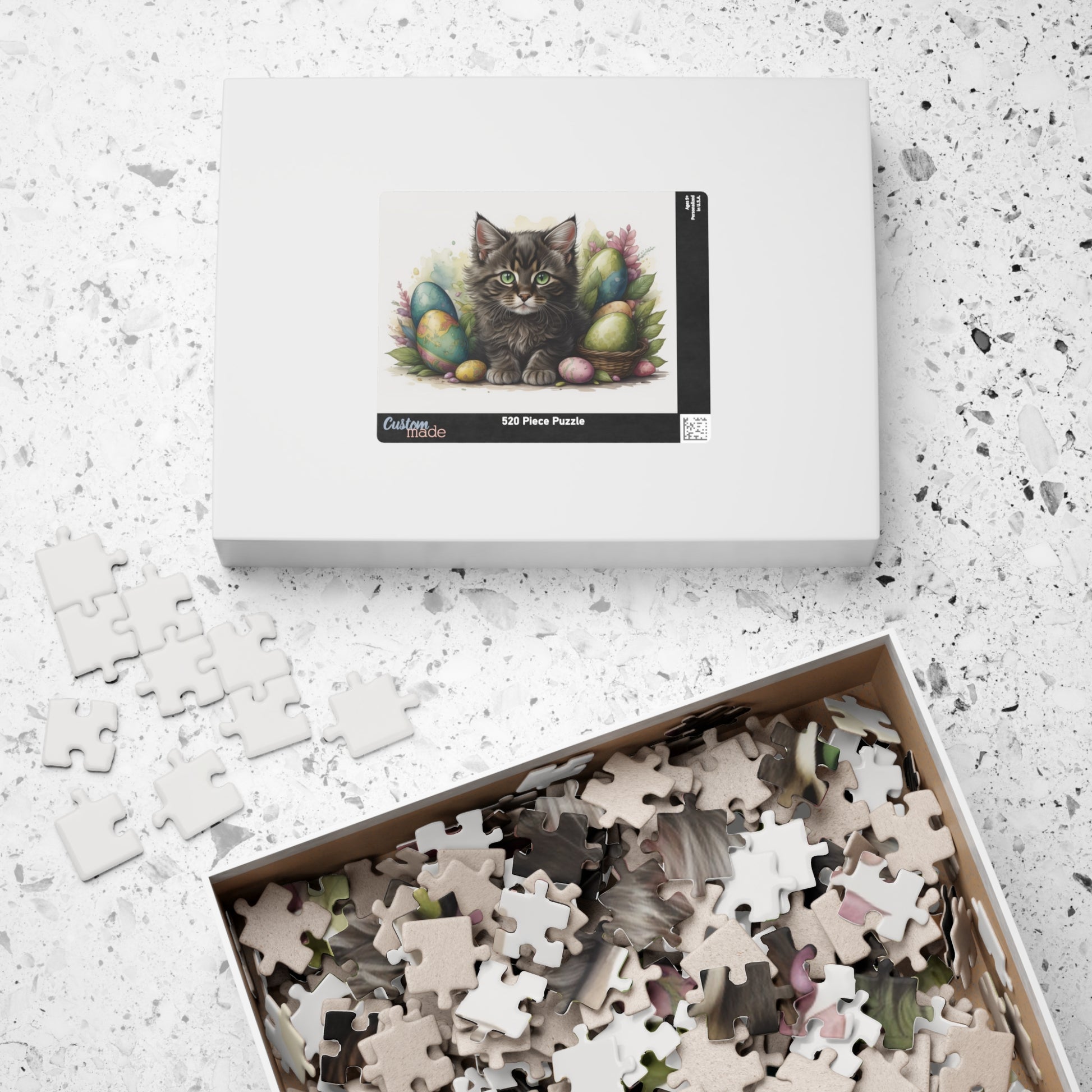 Maine Coon Easter Kitten Puzzle - Cat Lovers, Mental Health Benefits, Holiday Fun, Mindfulness, Stress Relief, Festive Gift