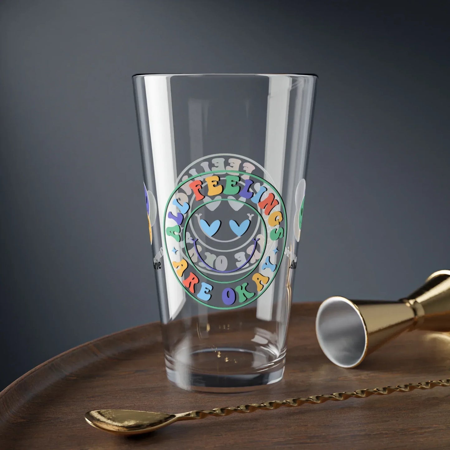 Shop our premium all feelings are okay retro pint glass 16oz from MySisterIsASurvivor.