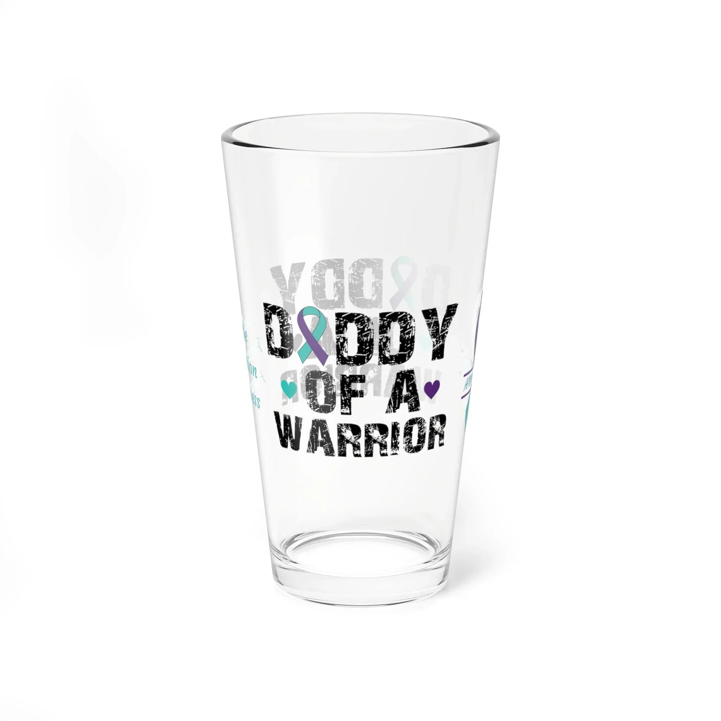 Shop our premium daddy of a warrior suicide prevention awareness pint glass 16oz from MySisterIsASurvivor.