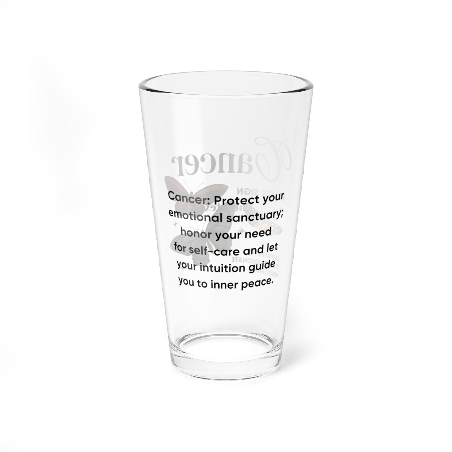 Cancer personalized zodiac pint glass, 16oz astrology star sign birthday drinkware gift