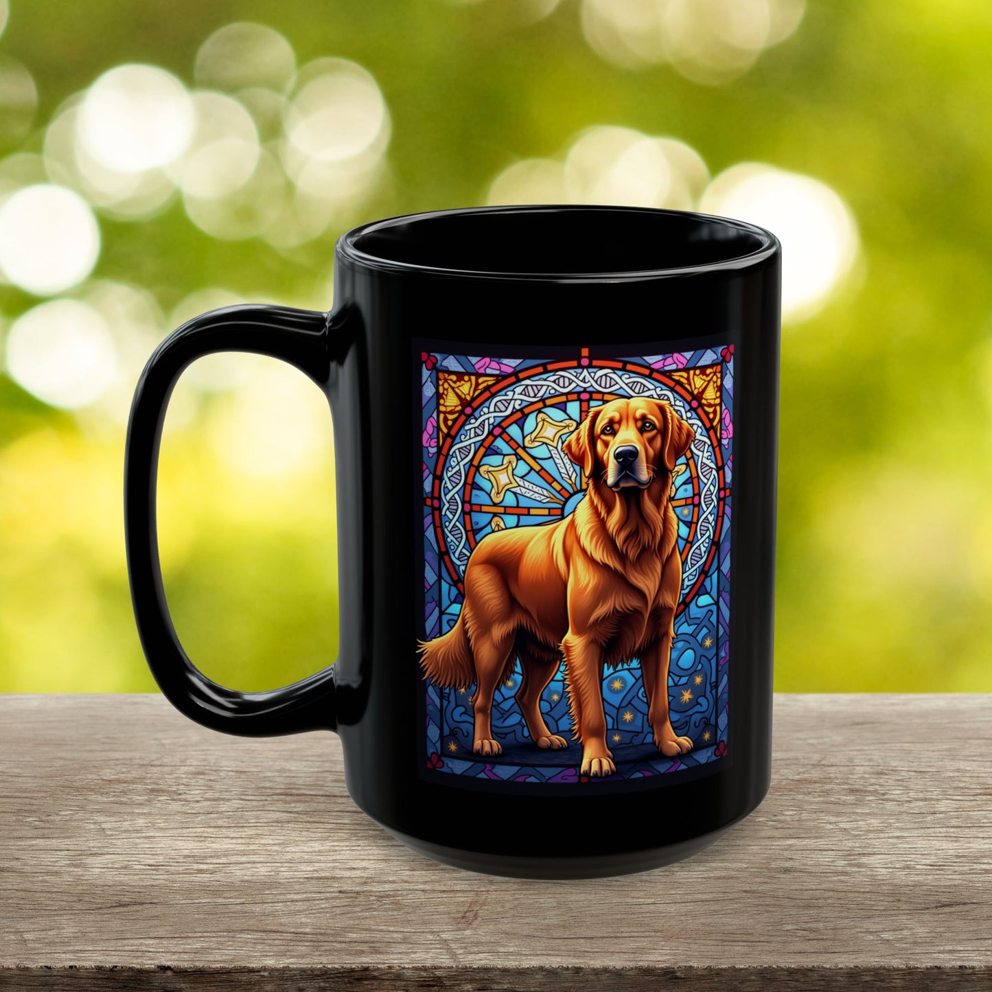 Red Golden Retriever personalized stained glass dog mug, custom gift for Golden Retriever parents