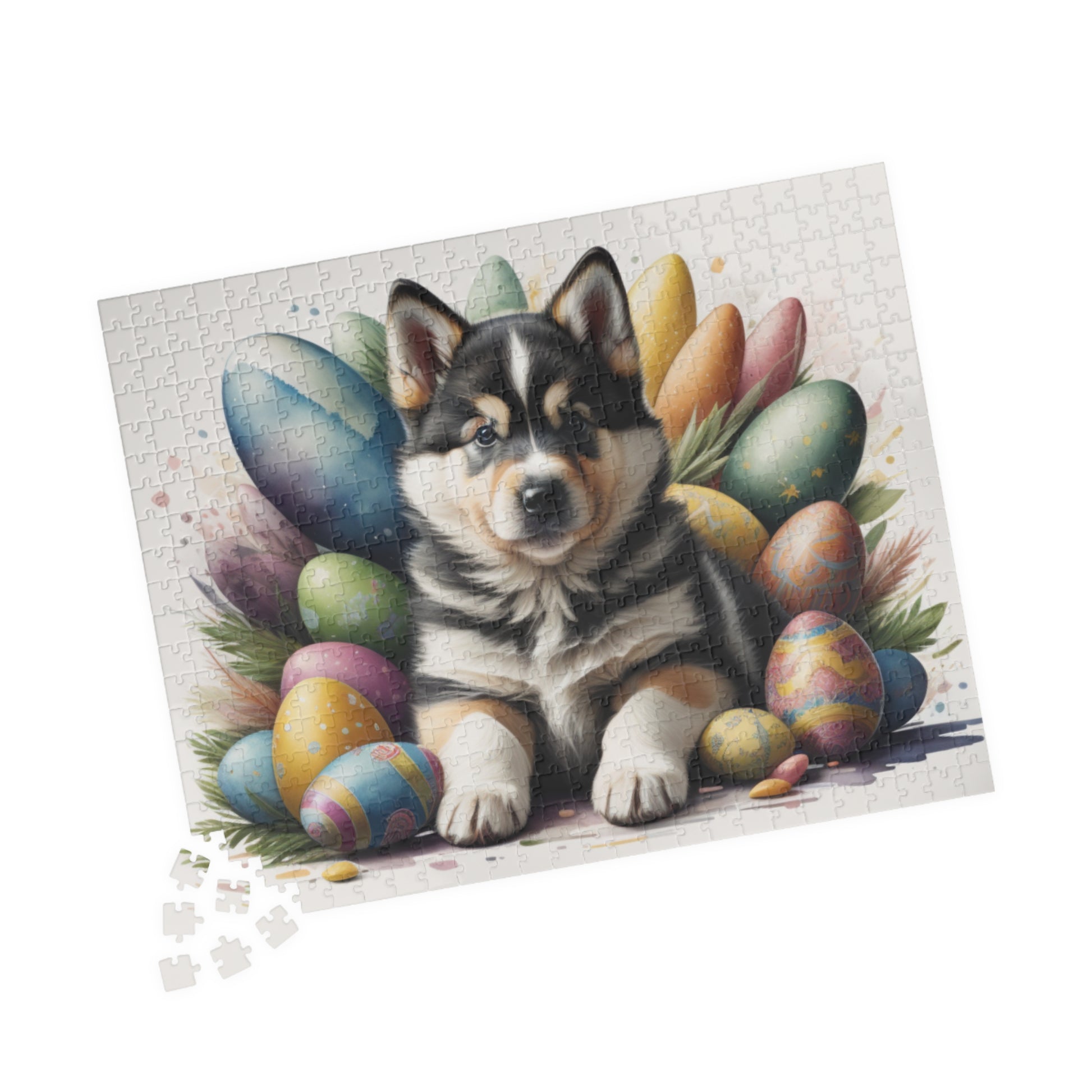 Alaskan Malamute Easter Puppy Puzzle - Dog Lovers, Mental Health Benefits, Holiday Fun, Mindfulness, Stress Relief, Festive Gift