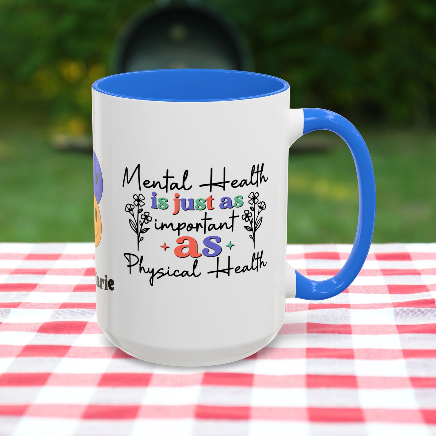 Mental Health is Just as Important as Physical Health - Custom Retro Affirmation Mug for Wellness & Mental Health Support