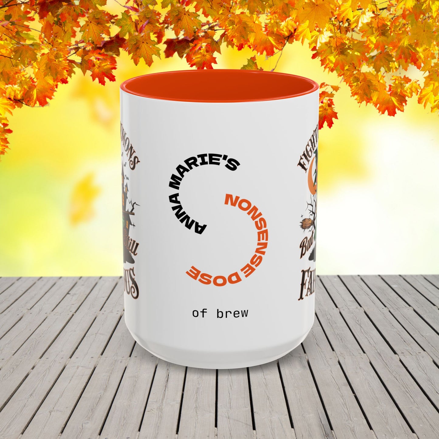 Fighting Demons But Still Fabulous Halloween Mug -motivational Halloween coffee cup gift