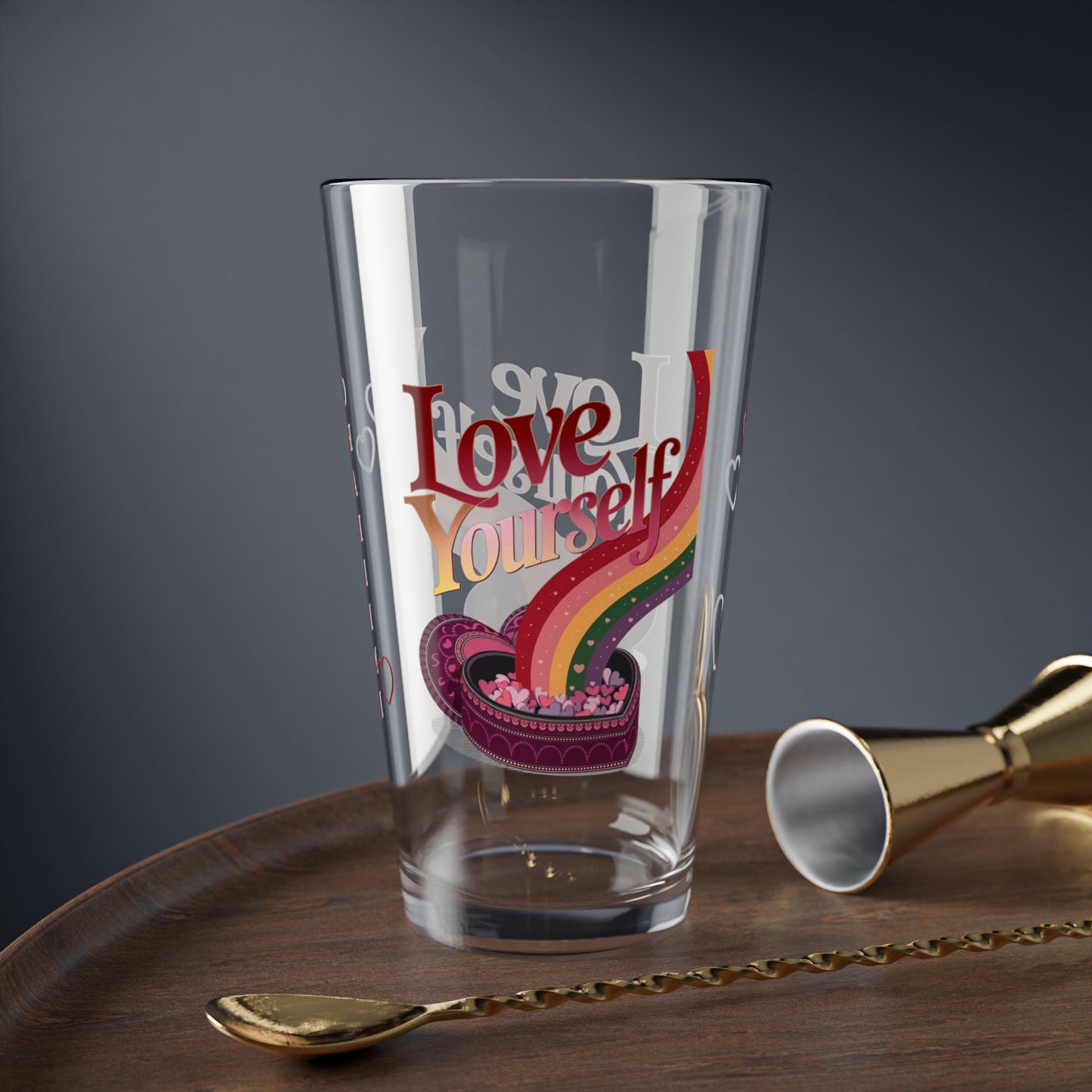 Love Yourself: Personalized Valentine's Day Affirmation Pint Glass – Valentine's Day Self-Care Gift, Mindful Positivity Drinkware