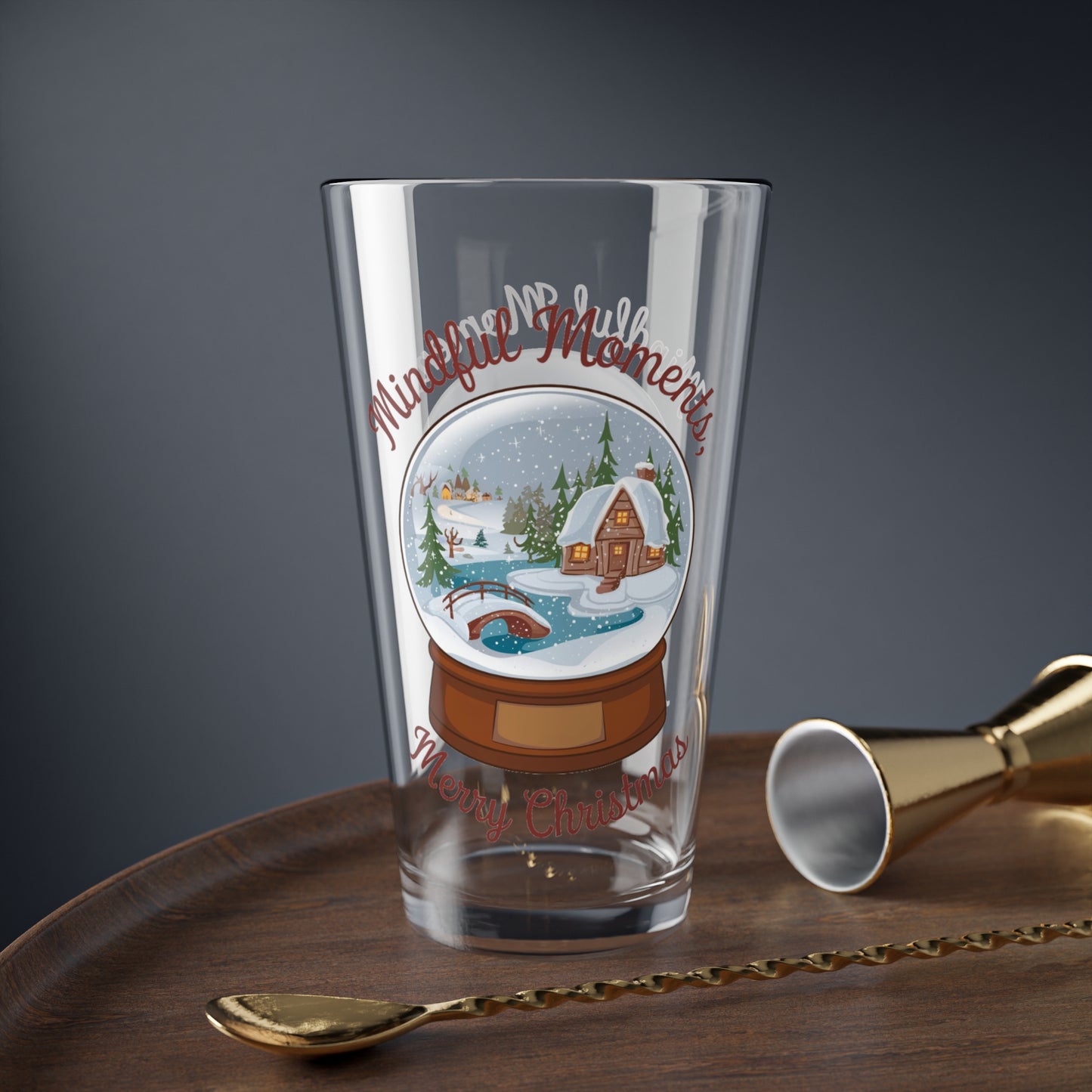 Mindful Moments, Merry Christmas, Christmas Pint Glass, 16oz