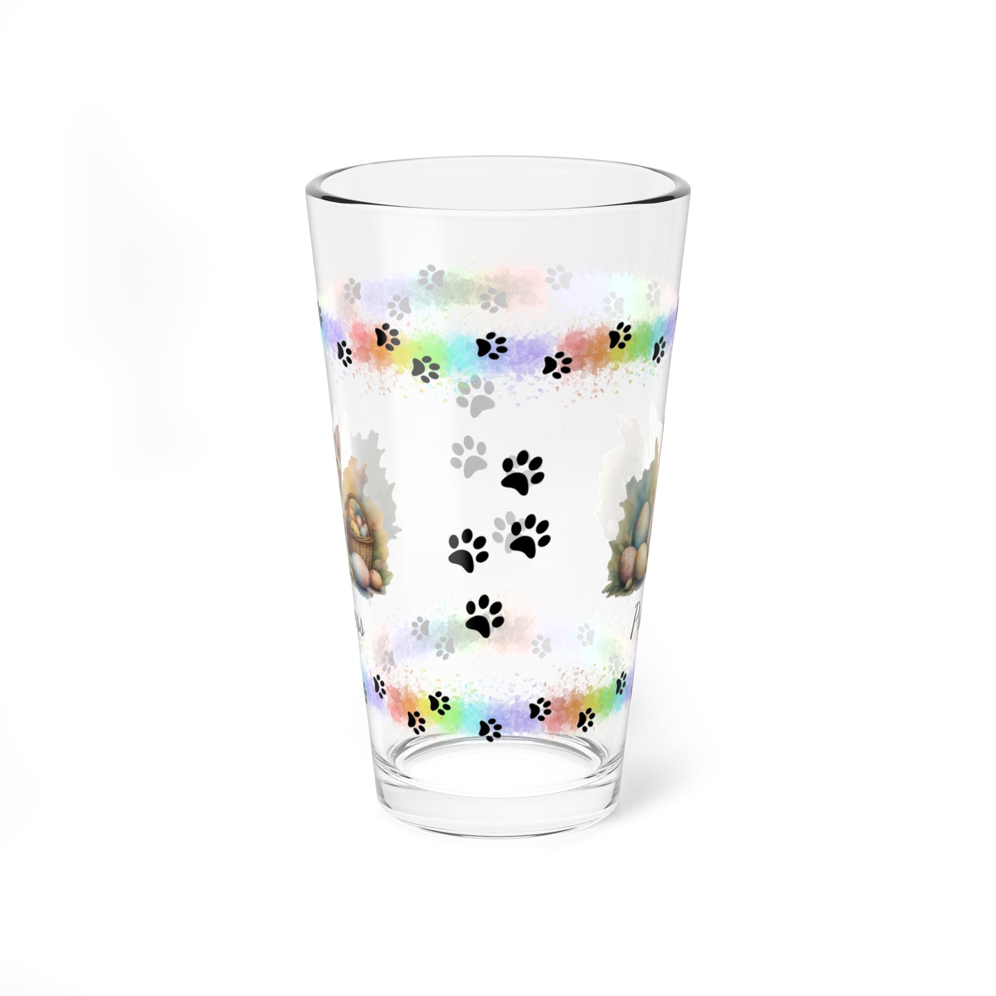 Devon Rex Easter Kitten 16oz Pint Glass - Personalized Cat-Themed Gift, Mental Health Drinkware, Holiday Décor & Easter Celebration