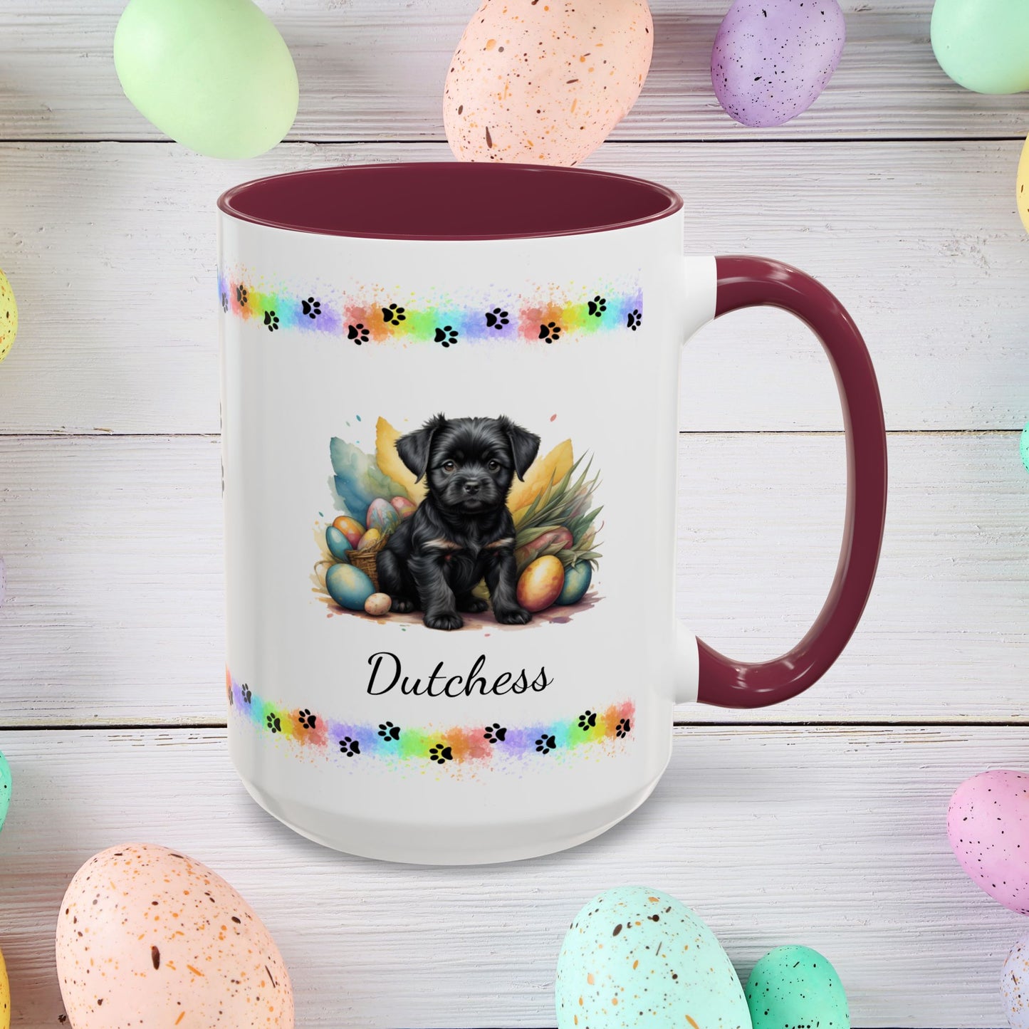 Affenpinscher Easter puppy coffee mug, personalized cute dog gift for mental health support, cozy drinkware