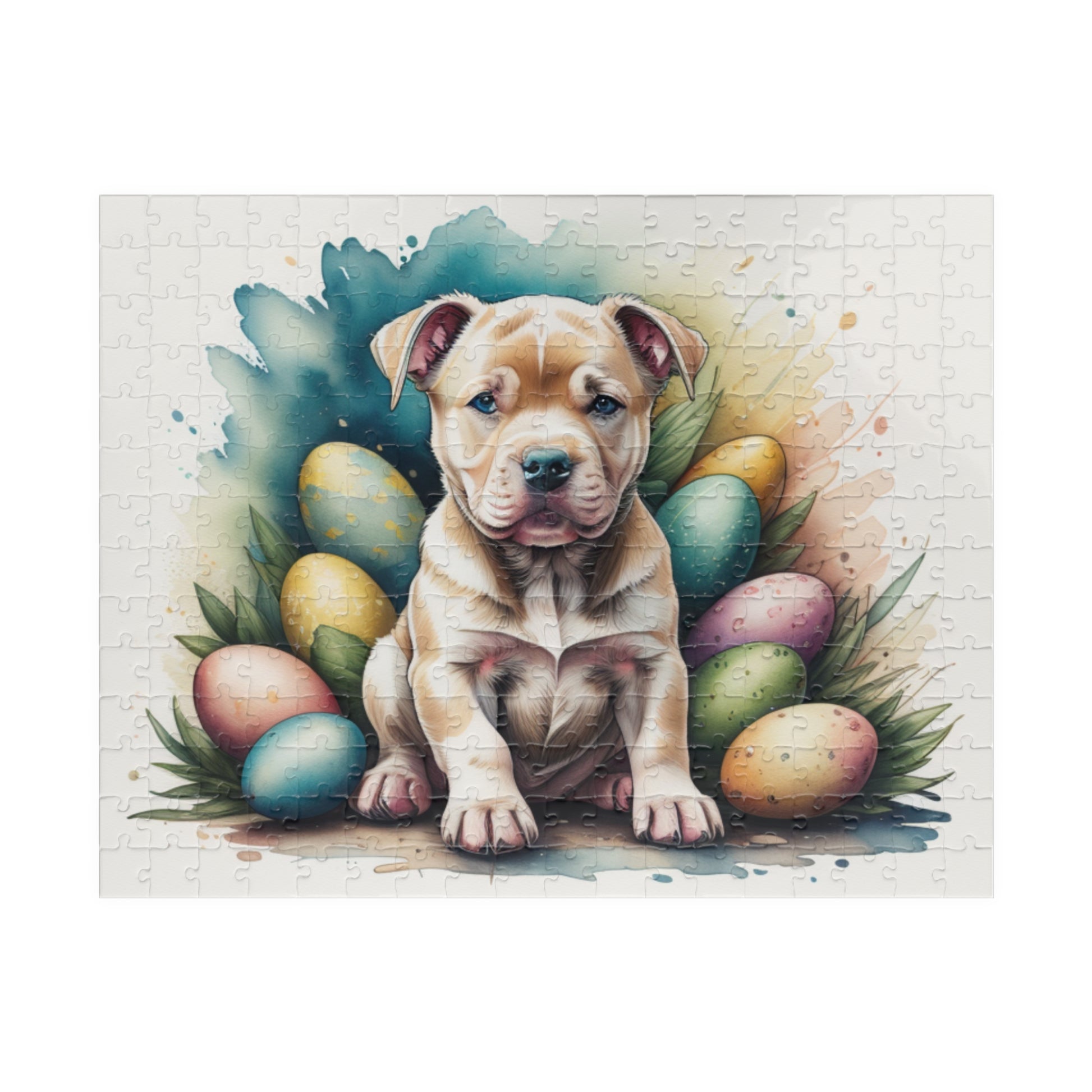 Pitbull (Fawn) Easter Puppy Puzzle - Dog Lovers, Mental Health Benefits, Holiday Fun, Mindfulness, Stress Relief, Festive Gift