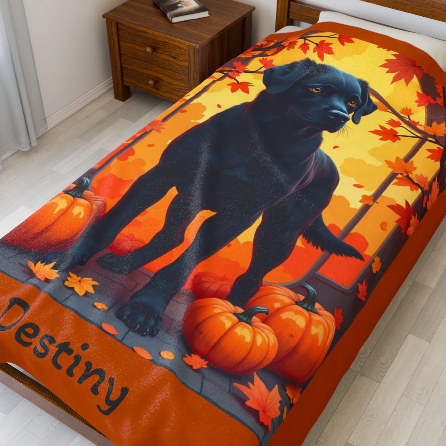 Black Labrador Retriever velveteen plush blanket, custom dog throw for lab parents and pet lovers - MySisterIsASurvivor