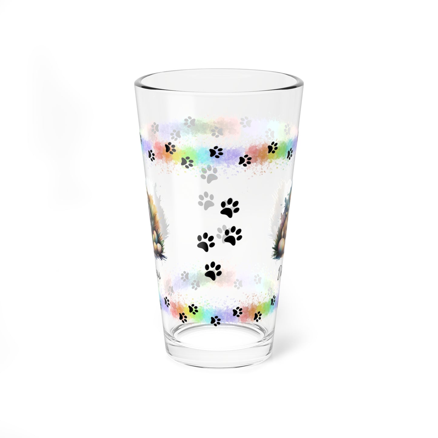 Bulldog Personalized Easter Puppy 16oz Pint Glass - Custom Dog Design, Mental Health Gift, Easter Décor, and Festive Celebrations