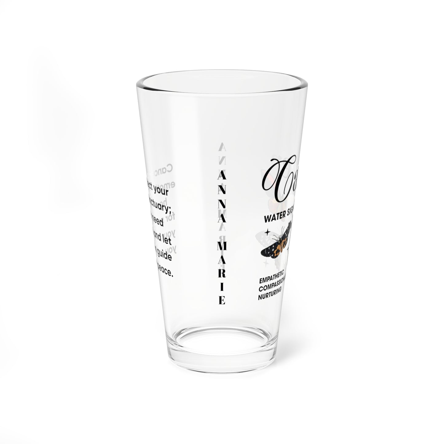Cancer personalized zodiac pint glass, 16oz astrology star sign birthday drinkware gift
