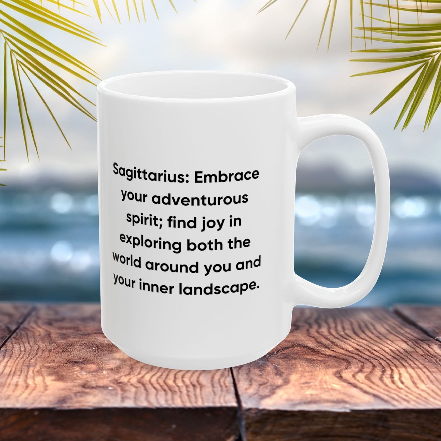 Sagittarius zodiac mug with butterfly art, custom astrology gift idea