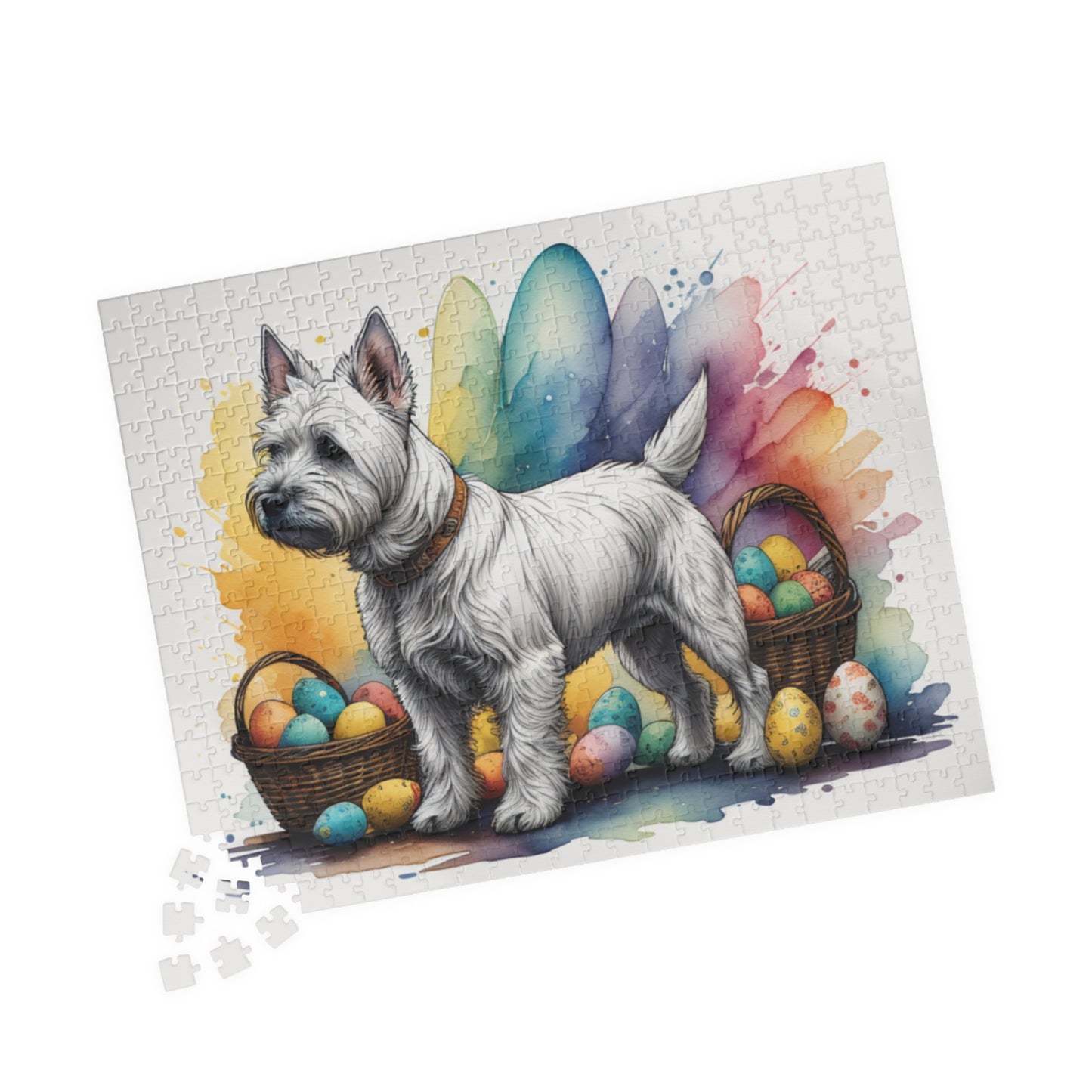 West Highland Terrier Easter Puppy Puzzle - Dog Lovers, Mental Health Benefits, Holiday Fun, Mindfulness, Stress Relief, Festive Gift