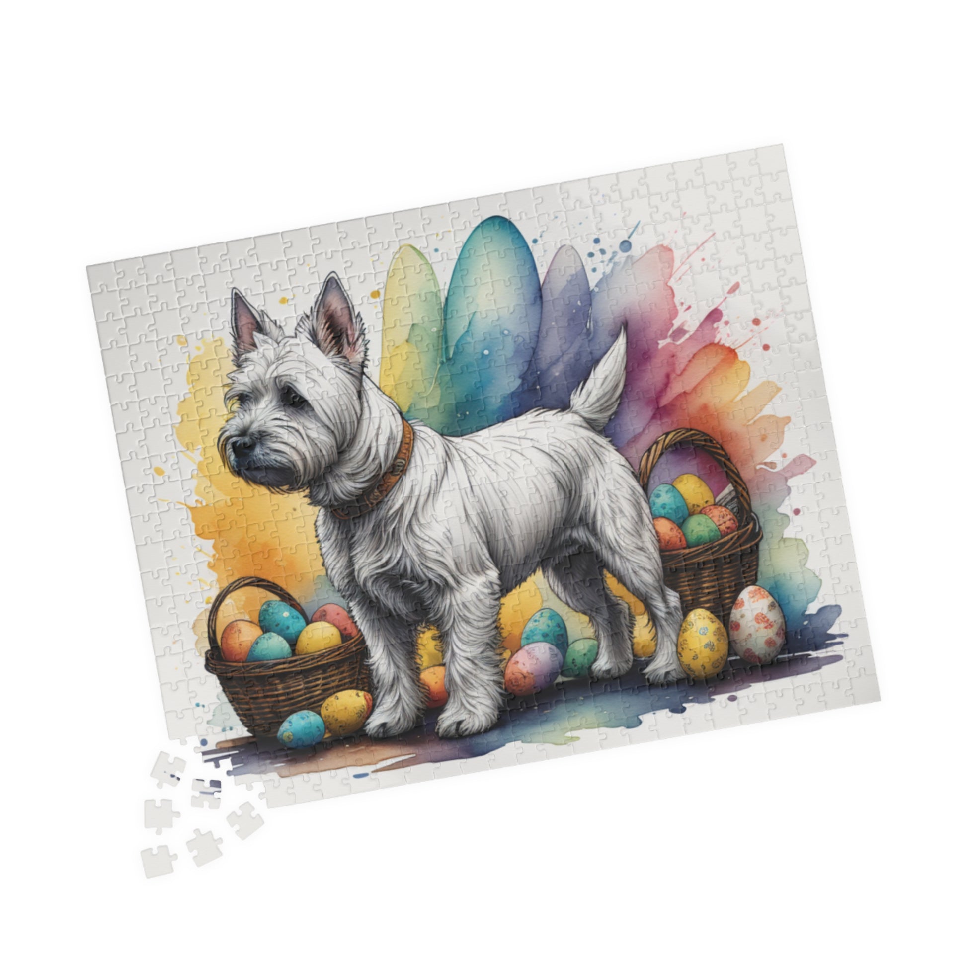 West Highland Terrier Easter Puppy Puzzle - Dog Lovers, Mental Health Benefits, Holiday Fun, Mindfulness, Stress Relief, Festive Gift