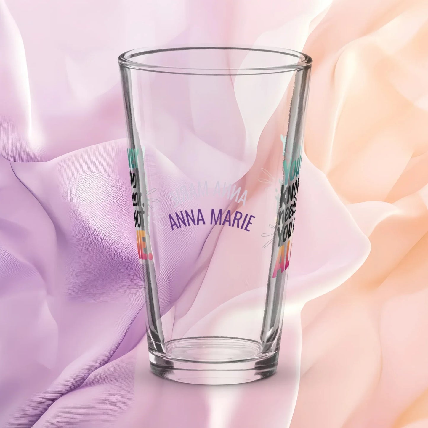 Shop our premium rise reclaim pint glass you never know from MySisterIsASurvivor.