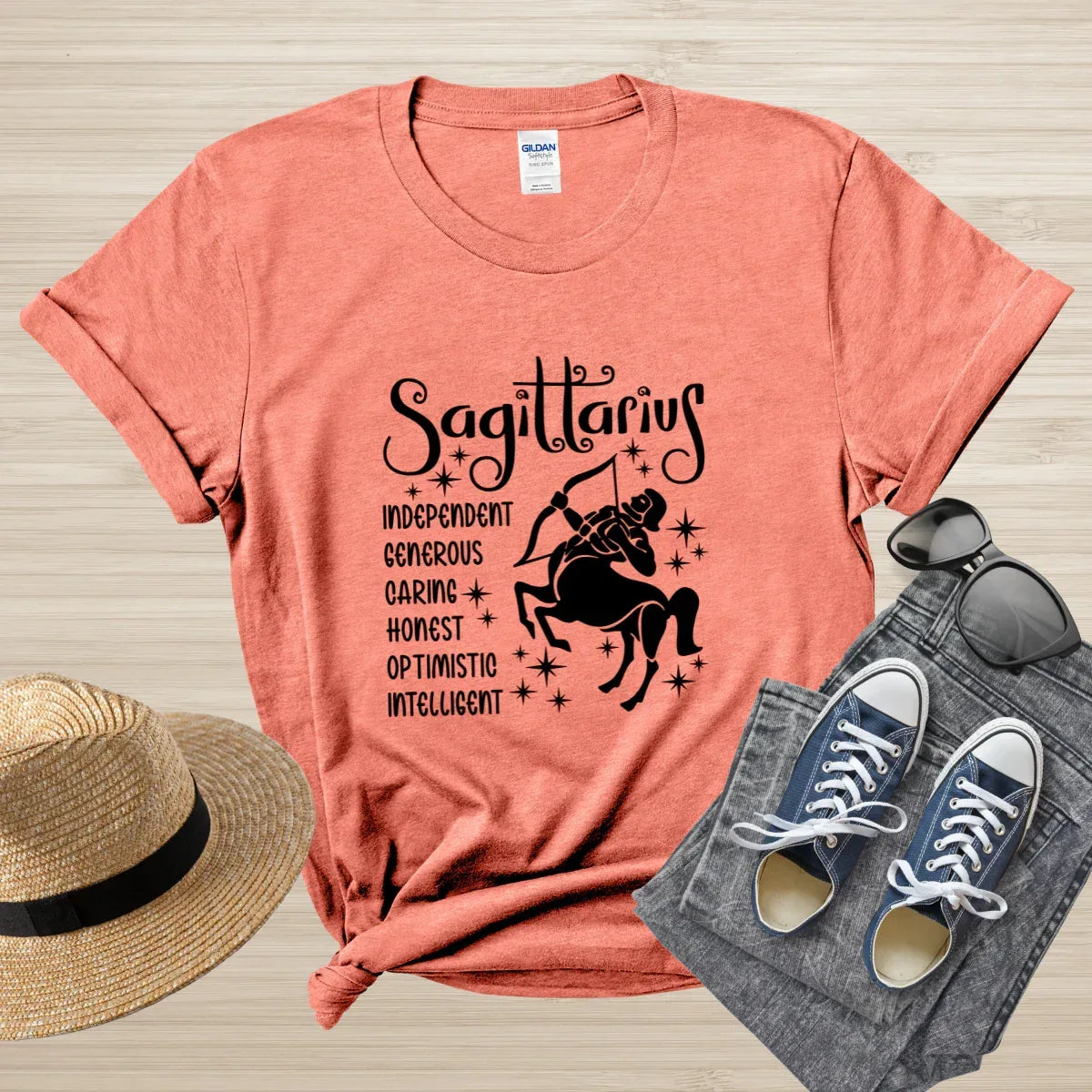 Shop our sagittarius zodiac unisex softstyle t shirt featuring the White style option from MySisterIsASurvivor.