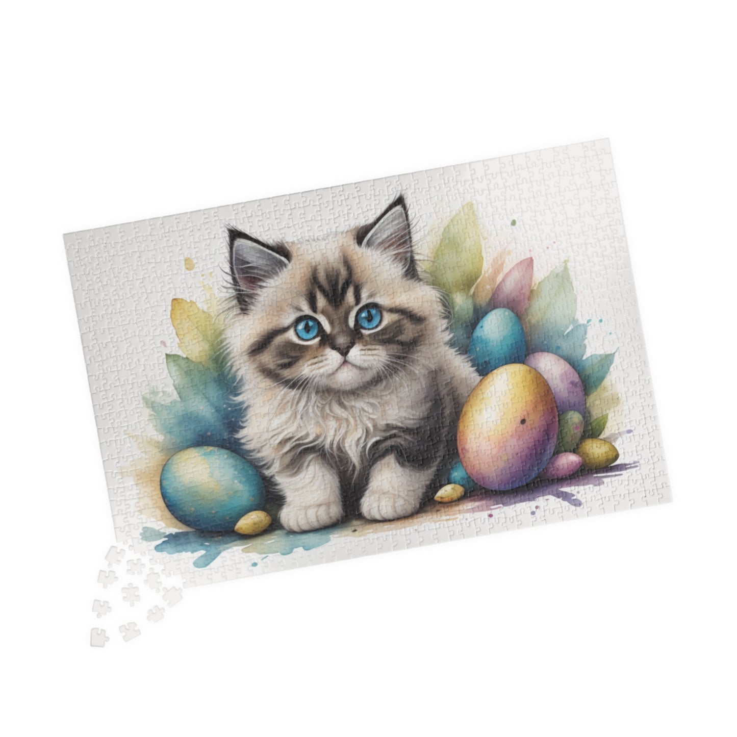 Ragdoll Easter Kitten Puzzle - Cat Lovers, Mental Health Benefits, Holiday Fun, Mindfulness, Stress Relief, Festive Gift