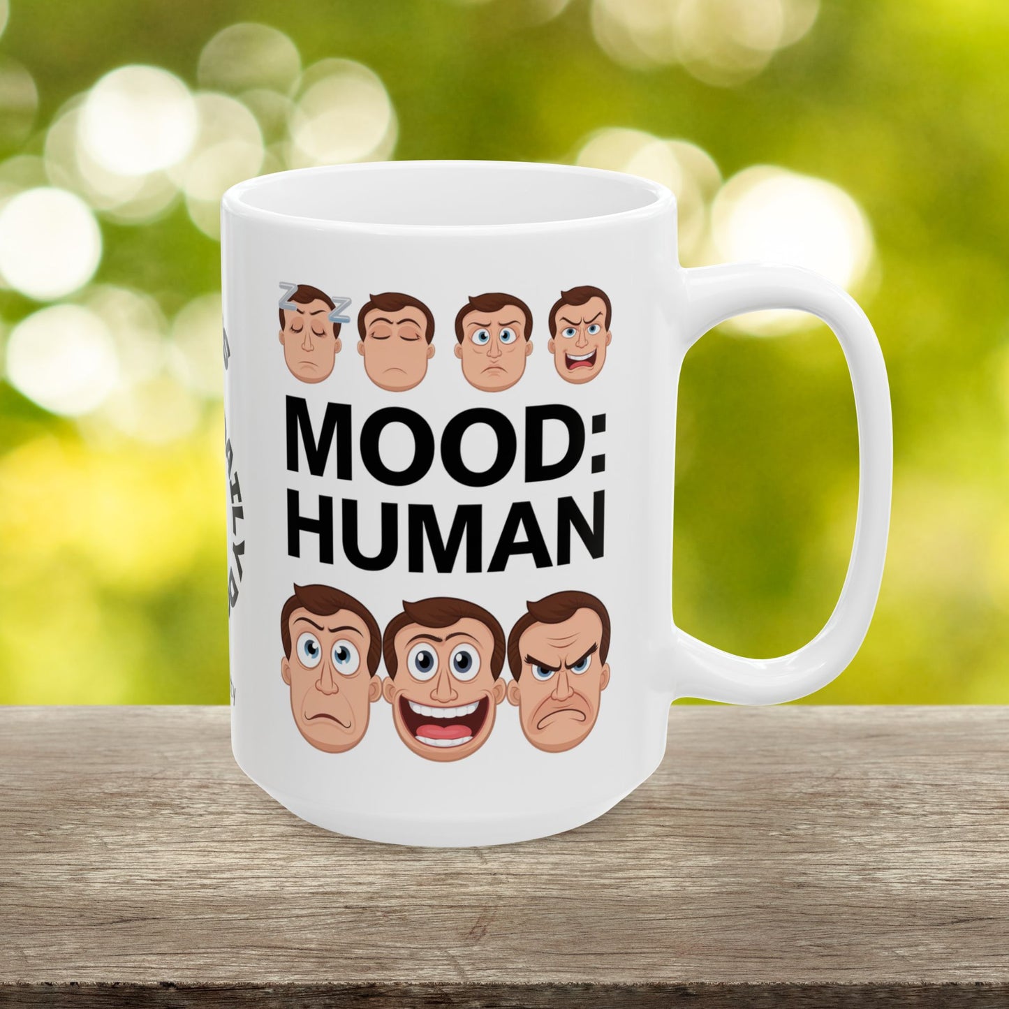 Mood: Human Funny Mental Health Mug, Stylish Ceramic Coffee Cup, Positive Affirmation Gift, Anxiety Relief, Self-Care Mug, Therapist Office Décor