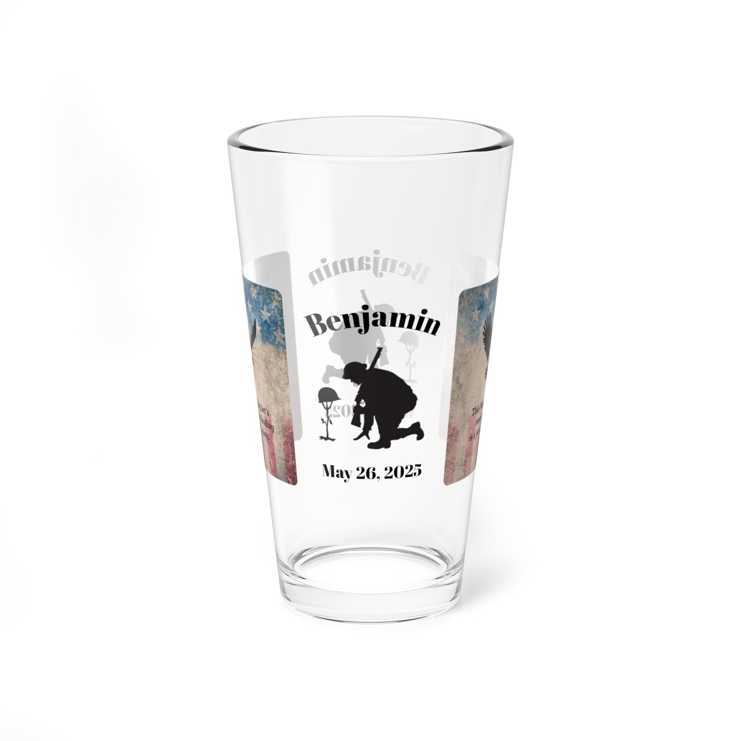 Personalized Memorial Day Pint Glass - "This Memorial Day, Let's Remember", PTSD Awareness Gift for Veterans & Memorial Days